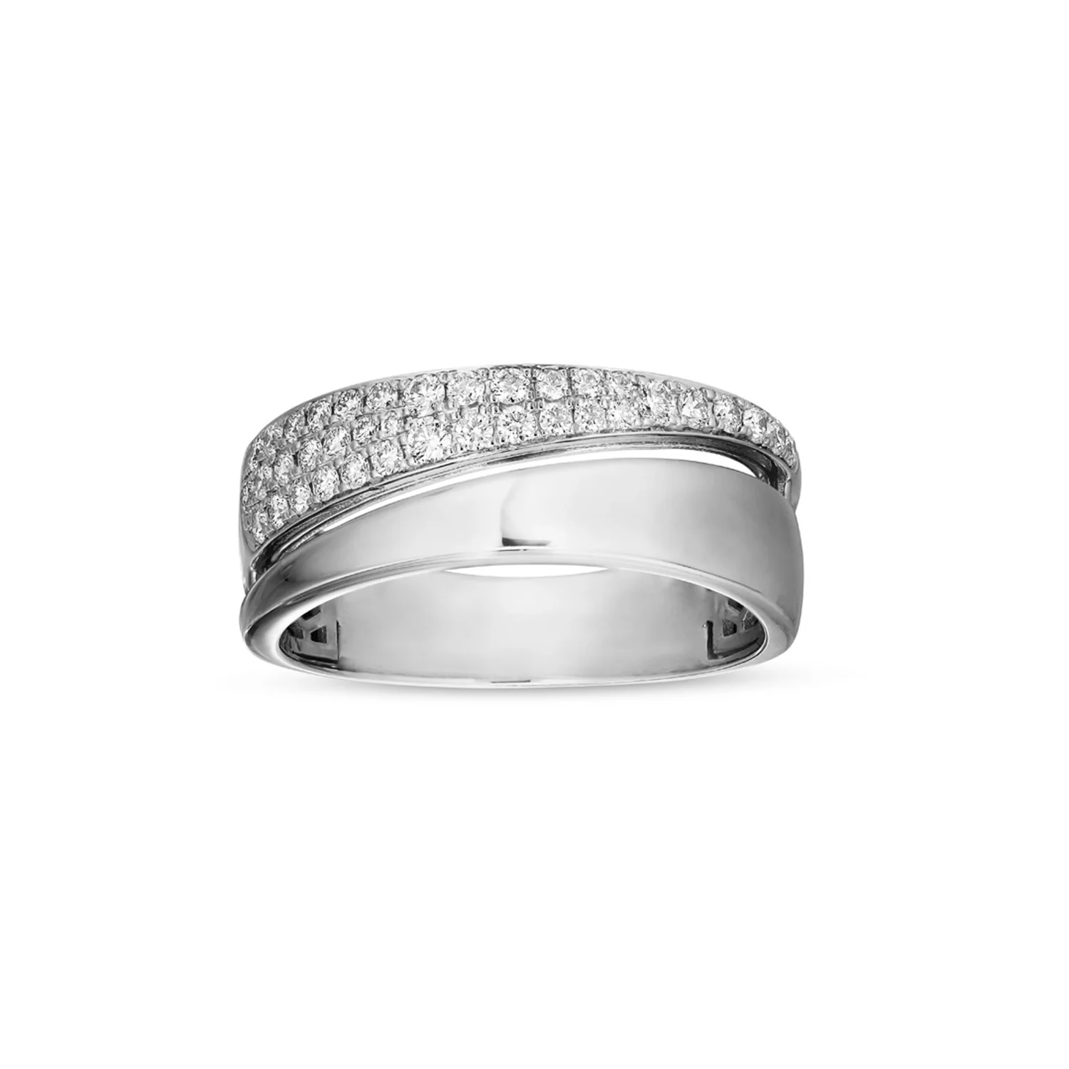 Aveny LUXURY - Bred ring m. pavé, 0,40 ct. w/si - 14 kt. hvidguld