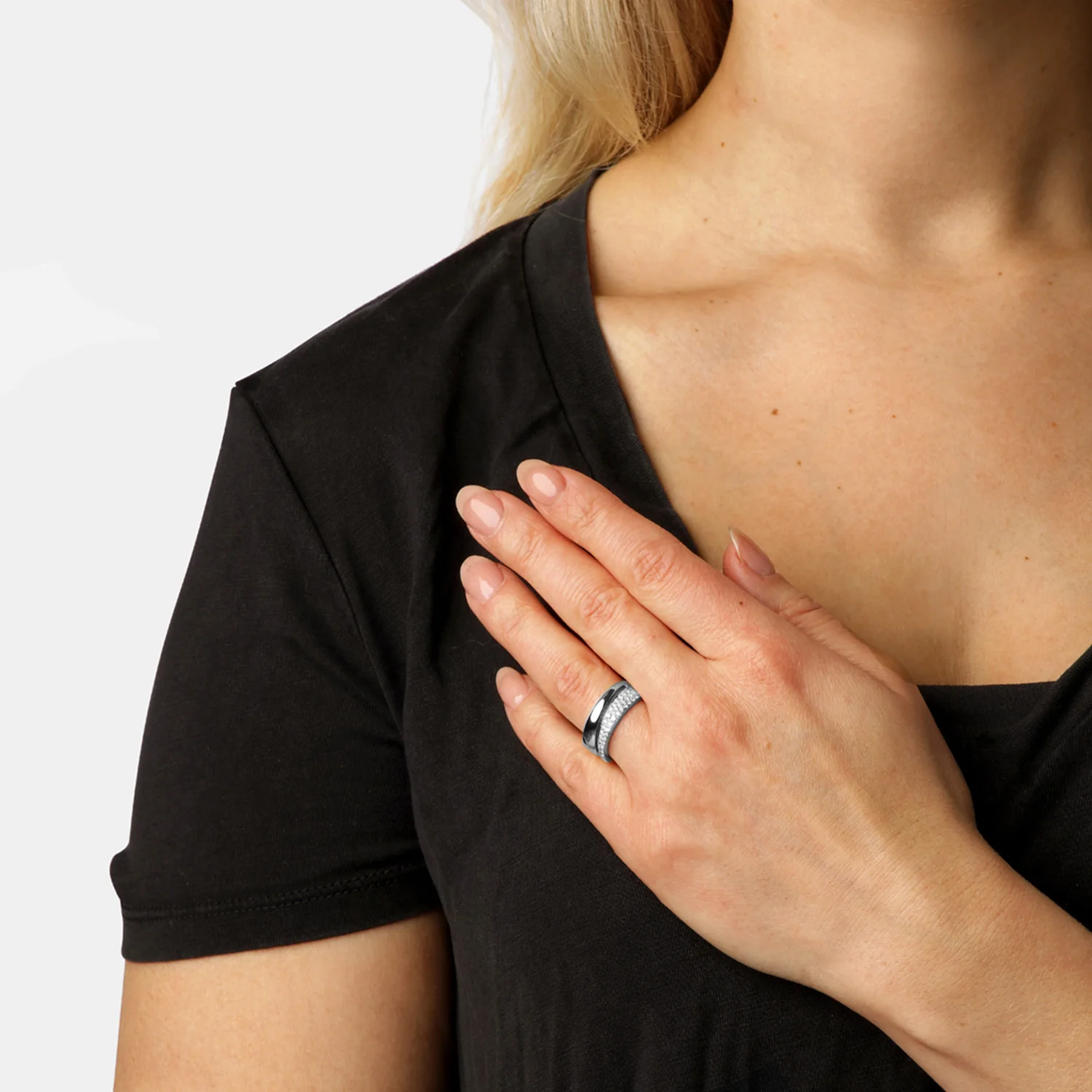 Aveny LUXURY - Bred ring m. pavé, 0,40 ct. w/si - 14 kt. hvidguld - Image 2