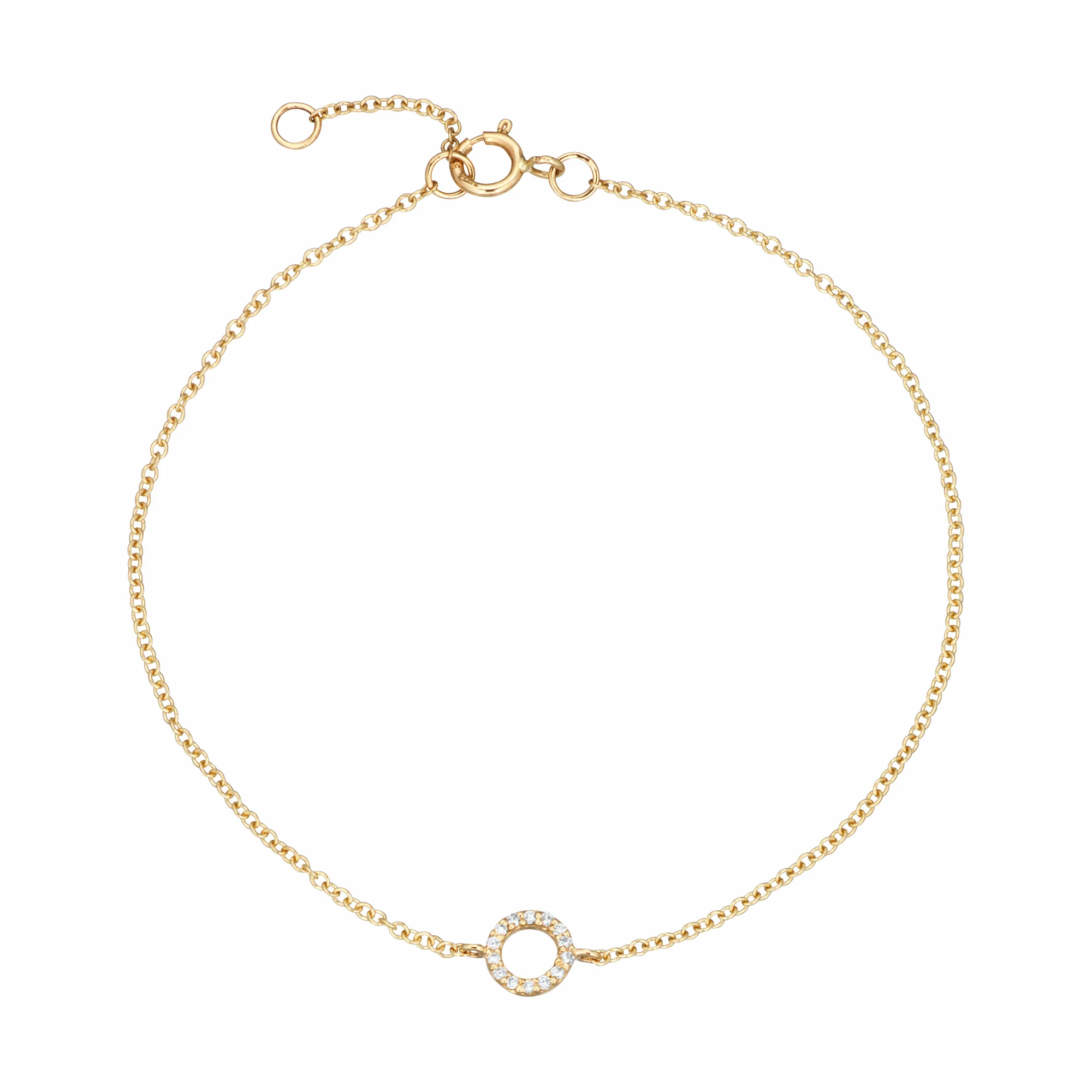Aveny LUXURY - Circle Armbånd, 0,05ct. - 14 kt. guld