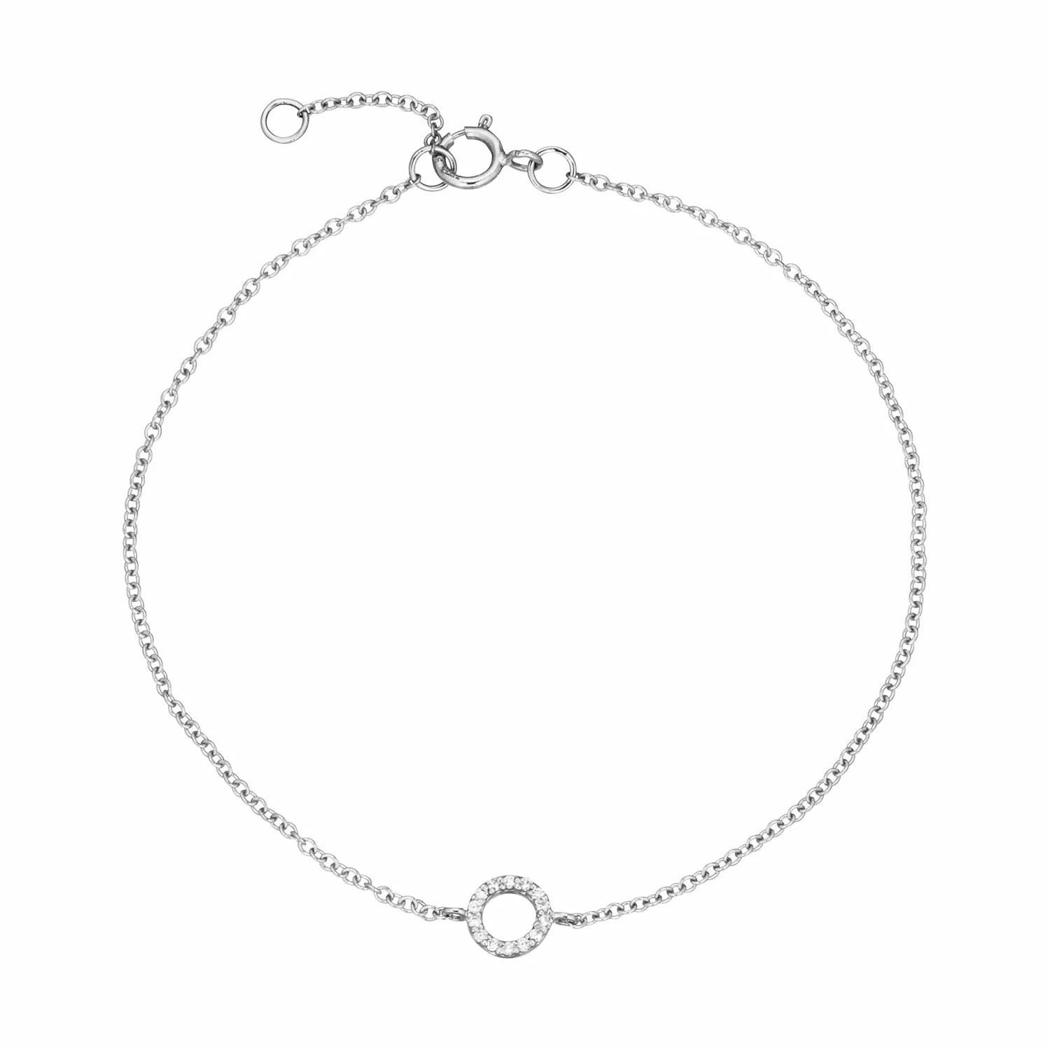 Aveny LUXURY - Cirkel armbånd, 0,05 ct. w/si - 14 kt. hvidguld