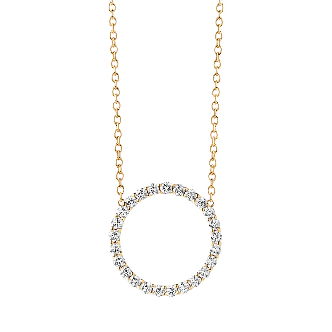 Aveny LUXURY - Cirkel Diamant halskæde, 1,00 ct. w/si - 14 kt. guld