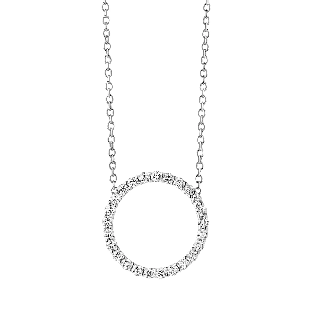 Aveny LUXURY - Cirkel Diamant halskæde, 1,00 ct. w/si - 14 kt. hvidguld