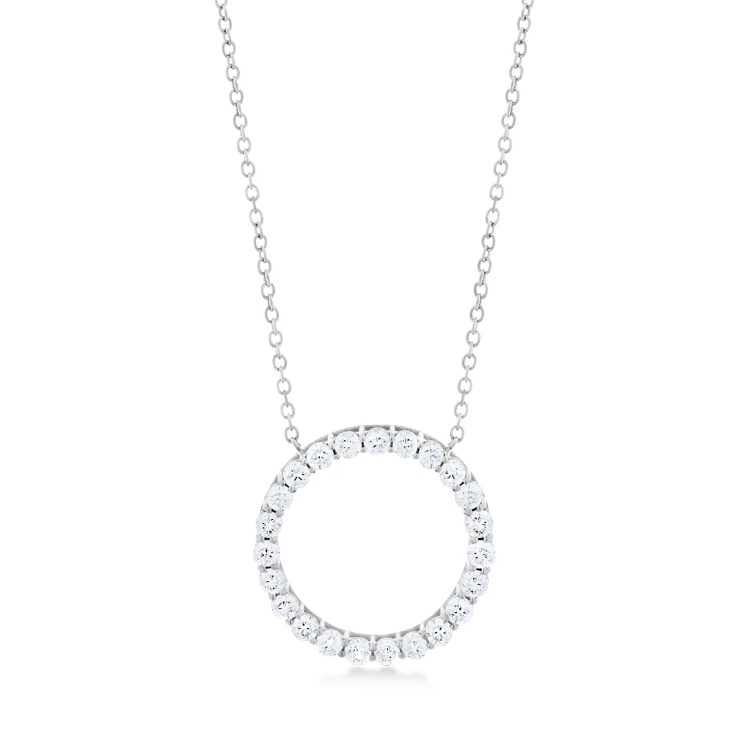 Aveny LUXURY - Cirkel Diamant Halskæde, 2,00 ct. w/si - 14 kt. hvidguld