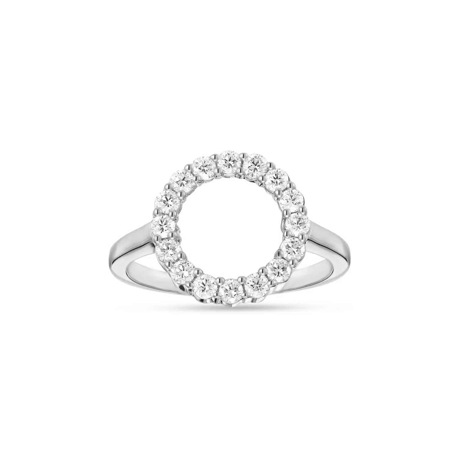 Aveny LUXURY - Cirkel ring, 0,47 ct. w/si - 14 kt. hvidguld