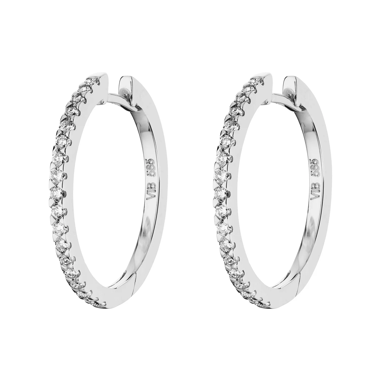 Aveny LUXURY - Click creoler, 0,36 ct. w/si - 14 kt. hvidguld