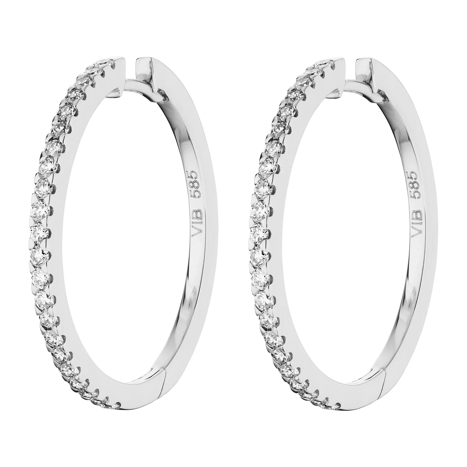 Aveny LUXURY - Click creoler, 0,44 ct. w/si - 14 kt. hvidguld