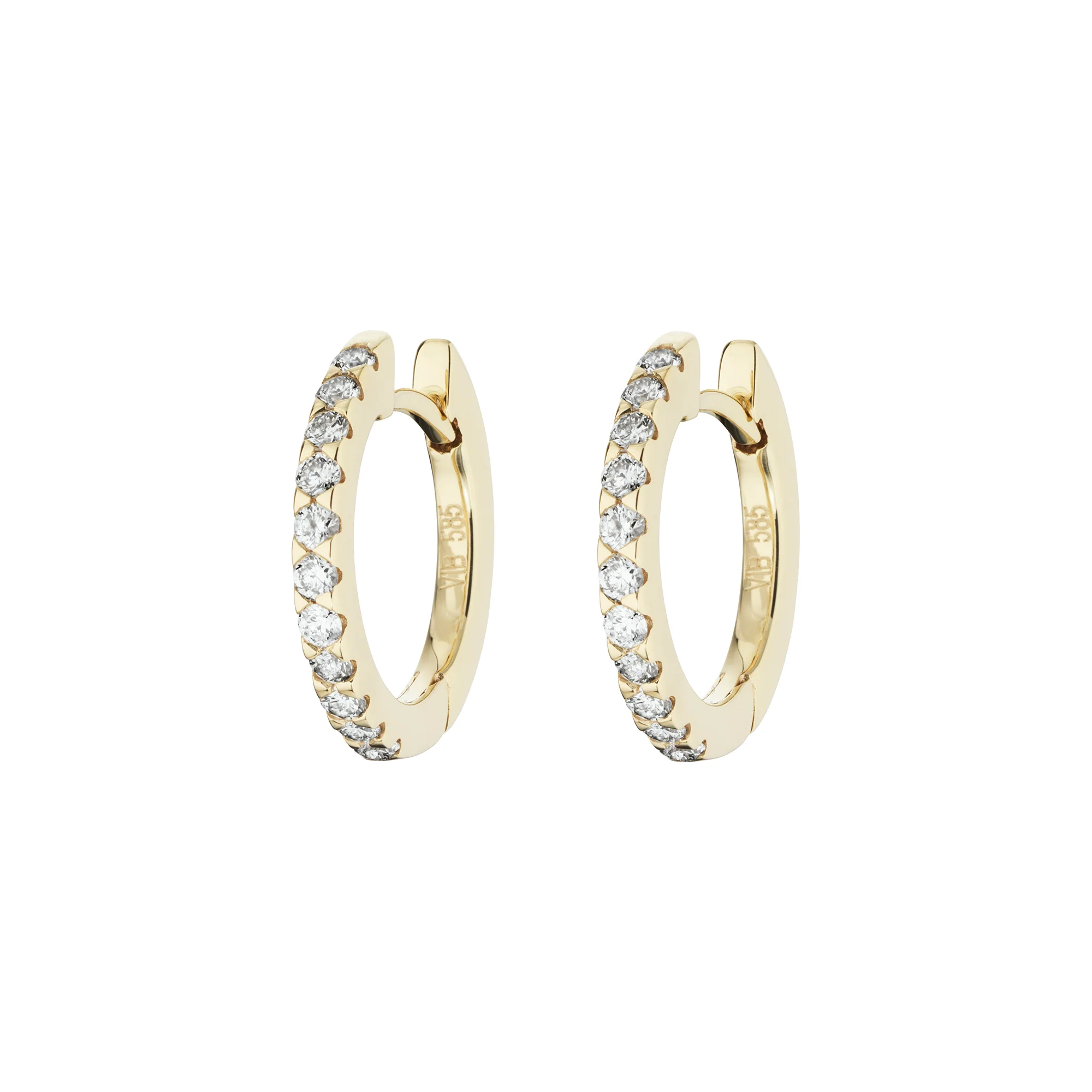 Aveny LUXURY - Click creoler, 9mm, 0,22 ct. w/si - 14 kt. guld