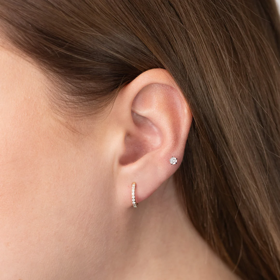 Aveny LUXURY - Click creoler, 9mm, 0,22 ct. w/si - 14 kt. guld - Image 2