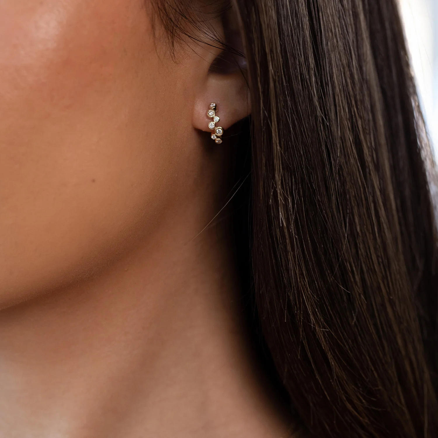 Aveny LUXURY - Creoler m. 14 brillianter, 0,25 ct. w/si - 14 kt. guld - Image 4