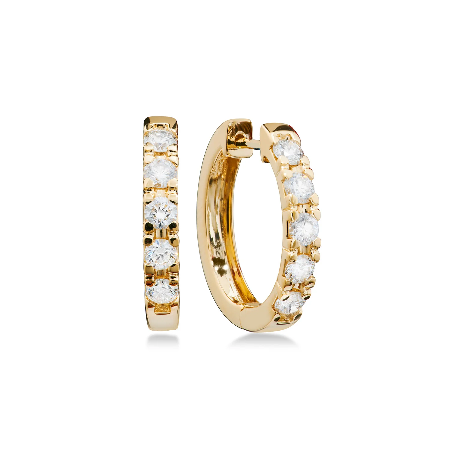 Aveny LUXURY - Creoler m. brillianter - 14 kt. guld