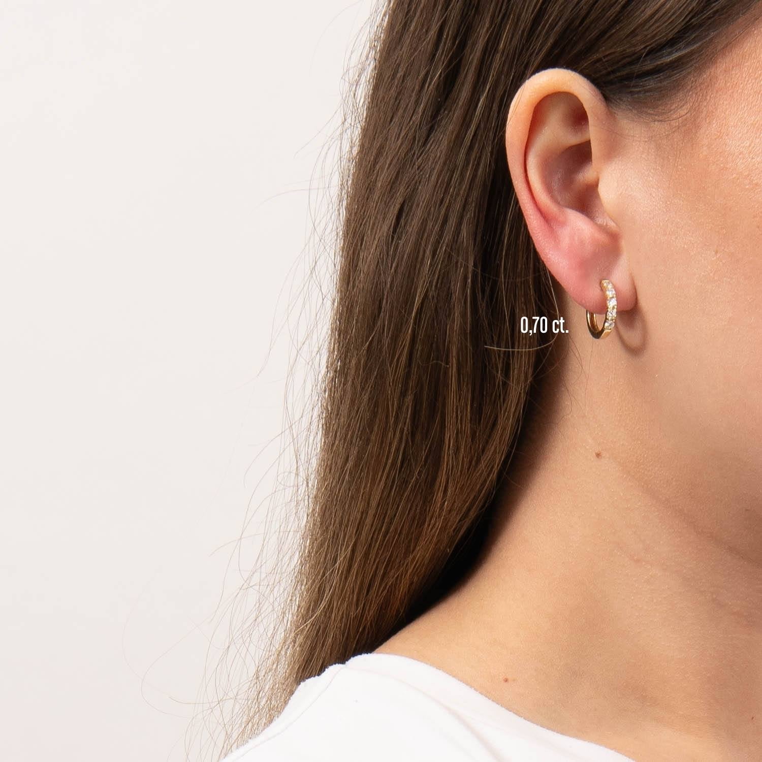 Aveny LUXURY - Creoler m. brillianter - 14 kt. guld - Image 3