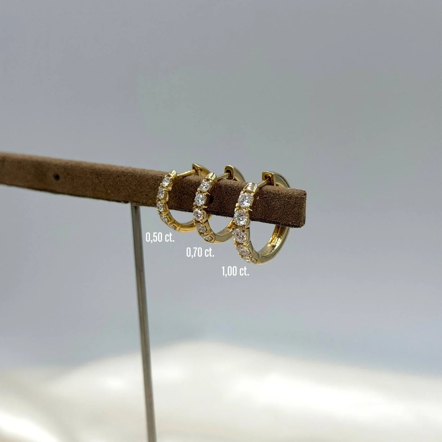 Aveny LUXURY - Creoler m. brillianter - 14 kt. guld - Image 6