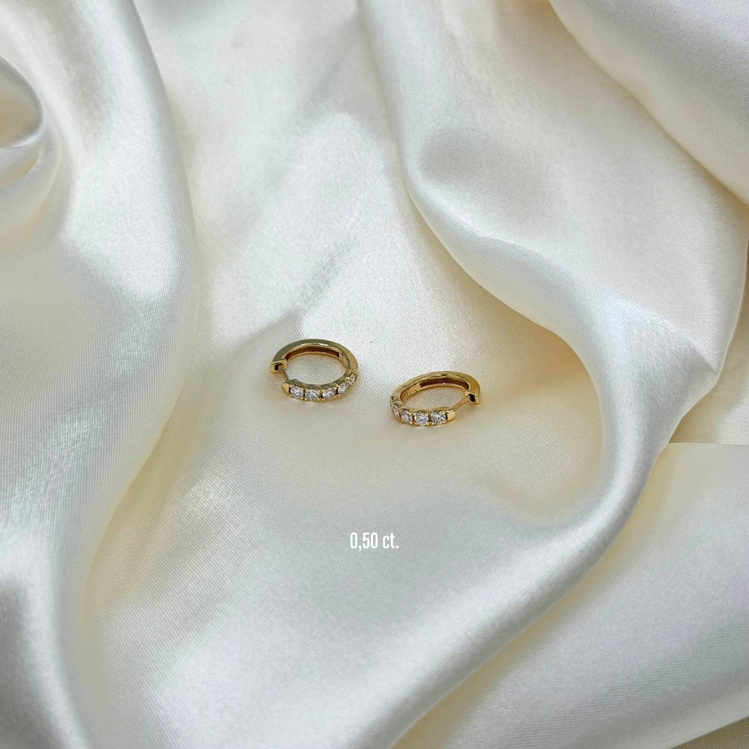 Aveny LUXURY - Creoler m. brillianter - 14 kt. guld - Image 7