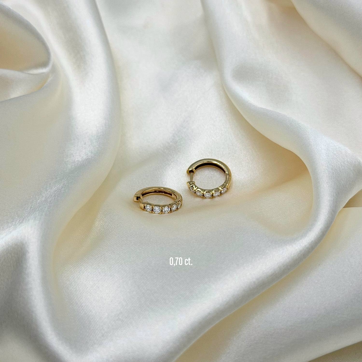 Aveny LUXURY - Creoler m. brillianter - 14 kt. guld - Image 8