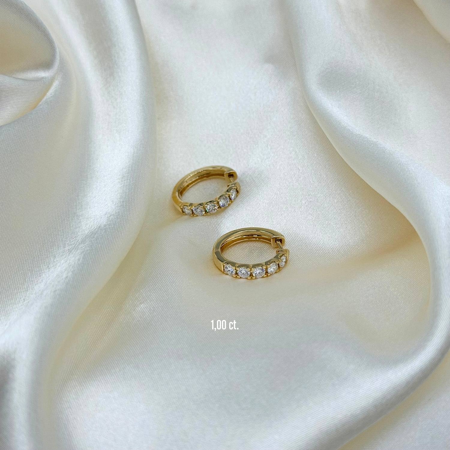 Aveny LUXURY - Creoler m. brillianter - 14 kt. guld - Image 9