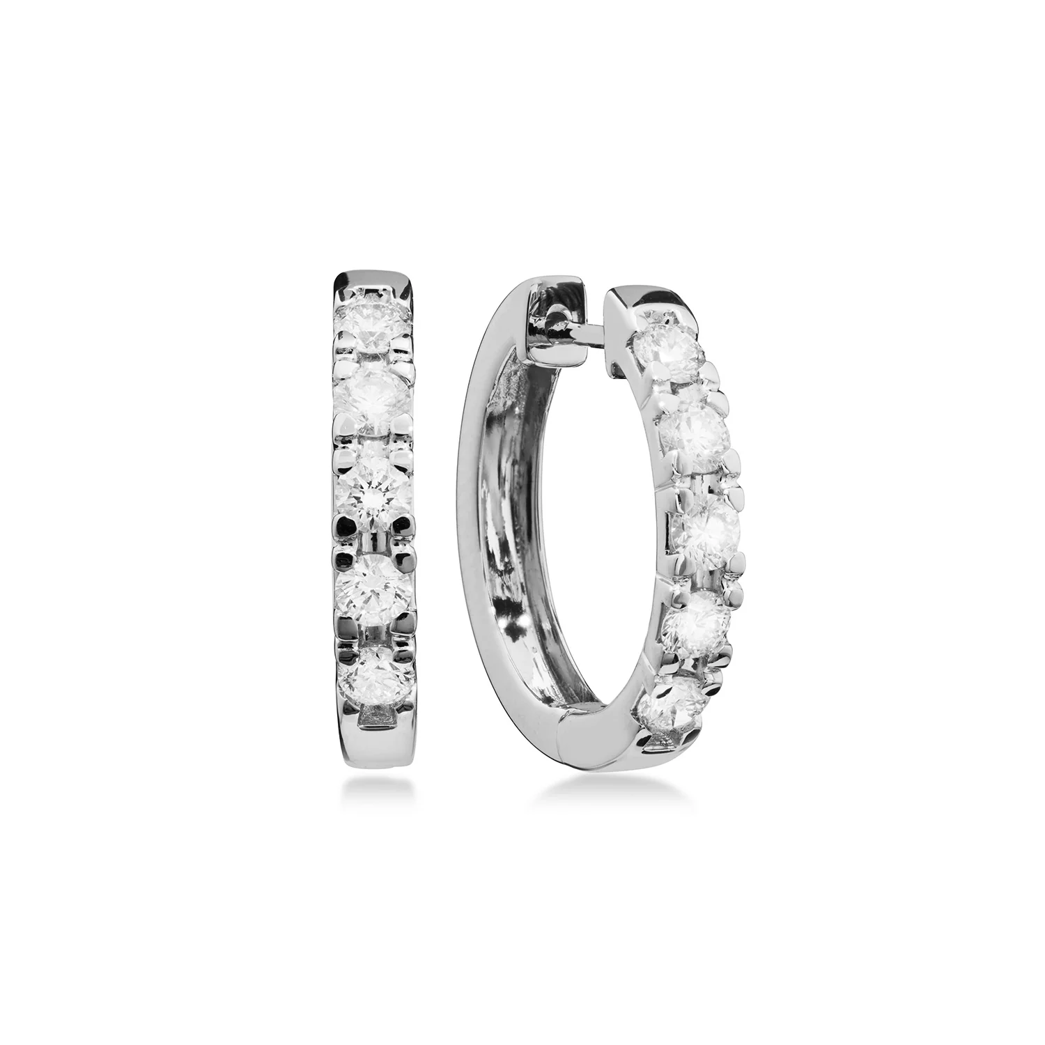 Aveny LUXURY - Creoler m. brillianter - 14 kt. hvidguld