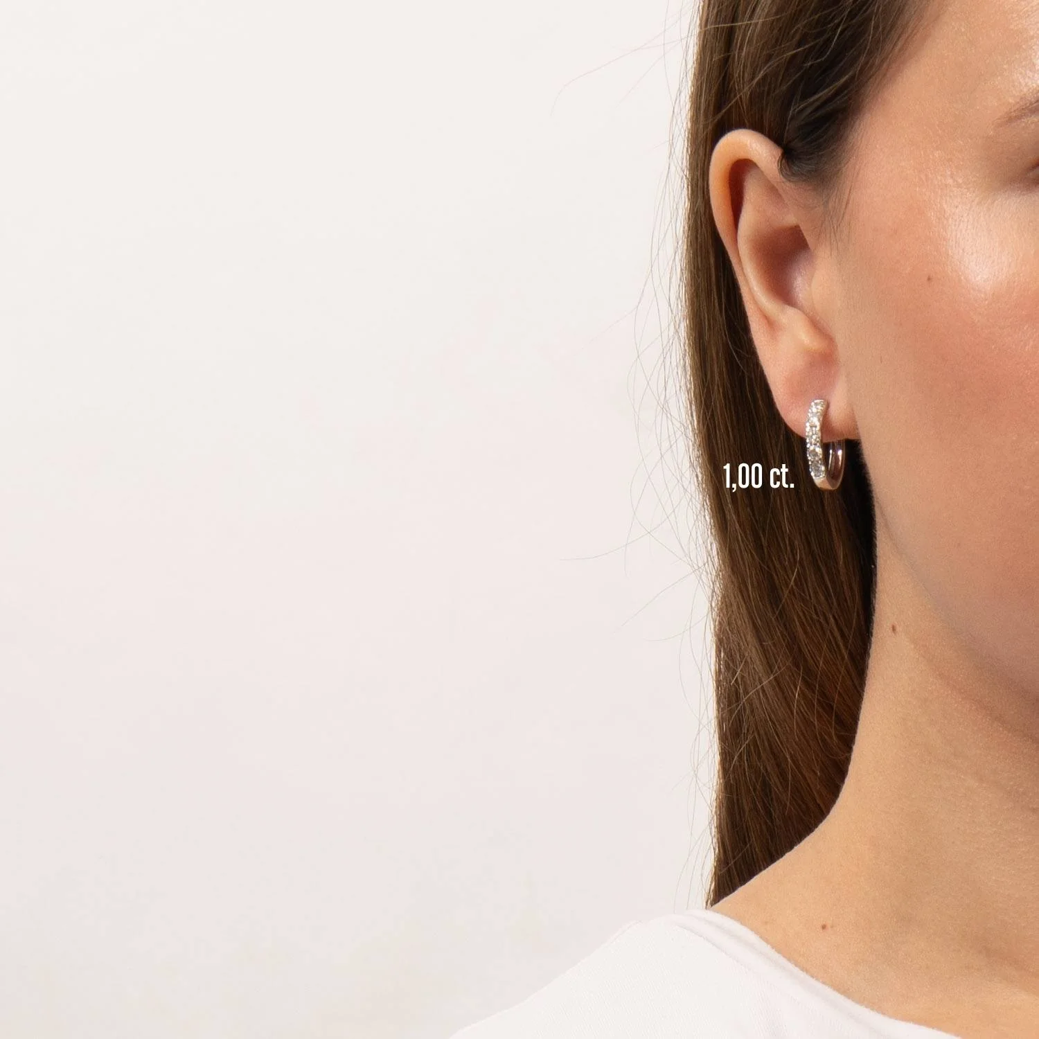 Aveny LUXURY - Creoler m. brillianter - 14 kt. hvidguld - Image 7