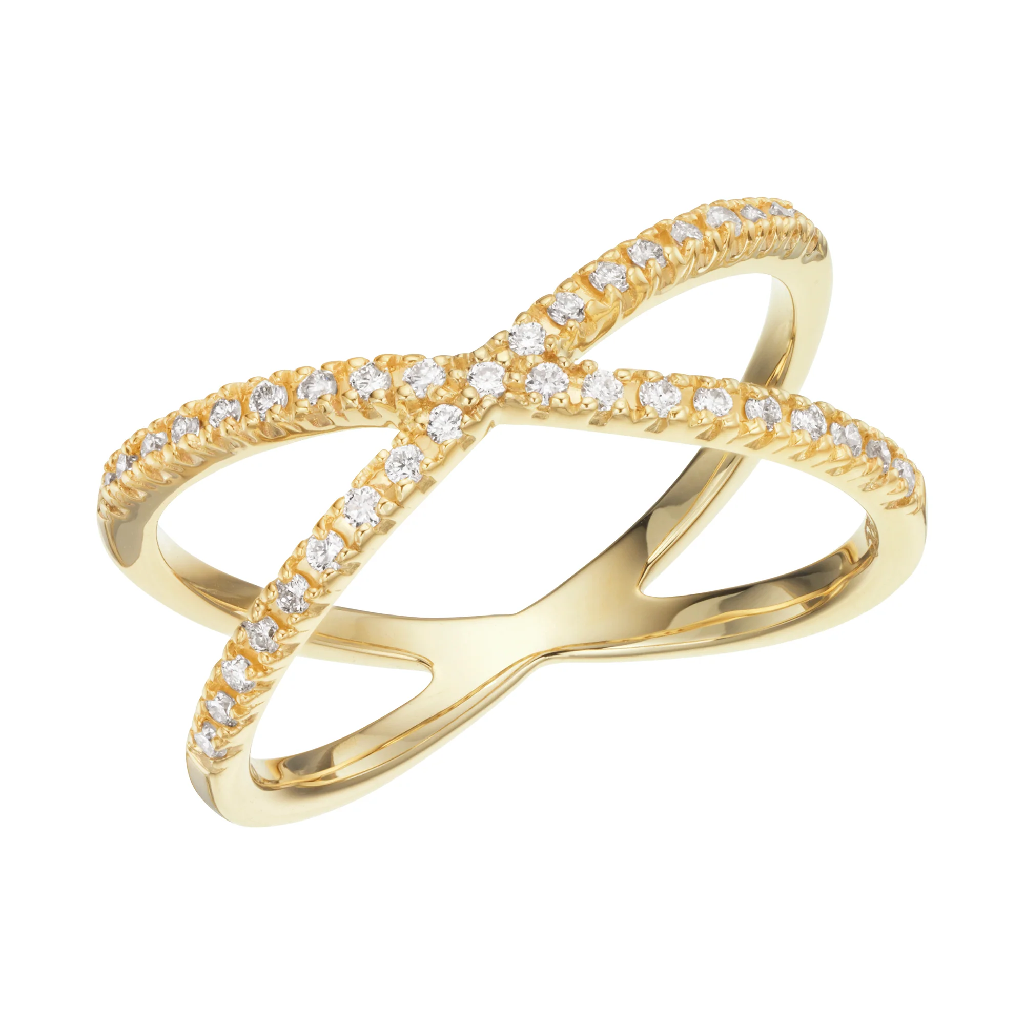 Aveny LUXURY - Crossing Ring, 0,23 ct. w/si - 14 kt. guld