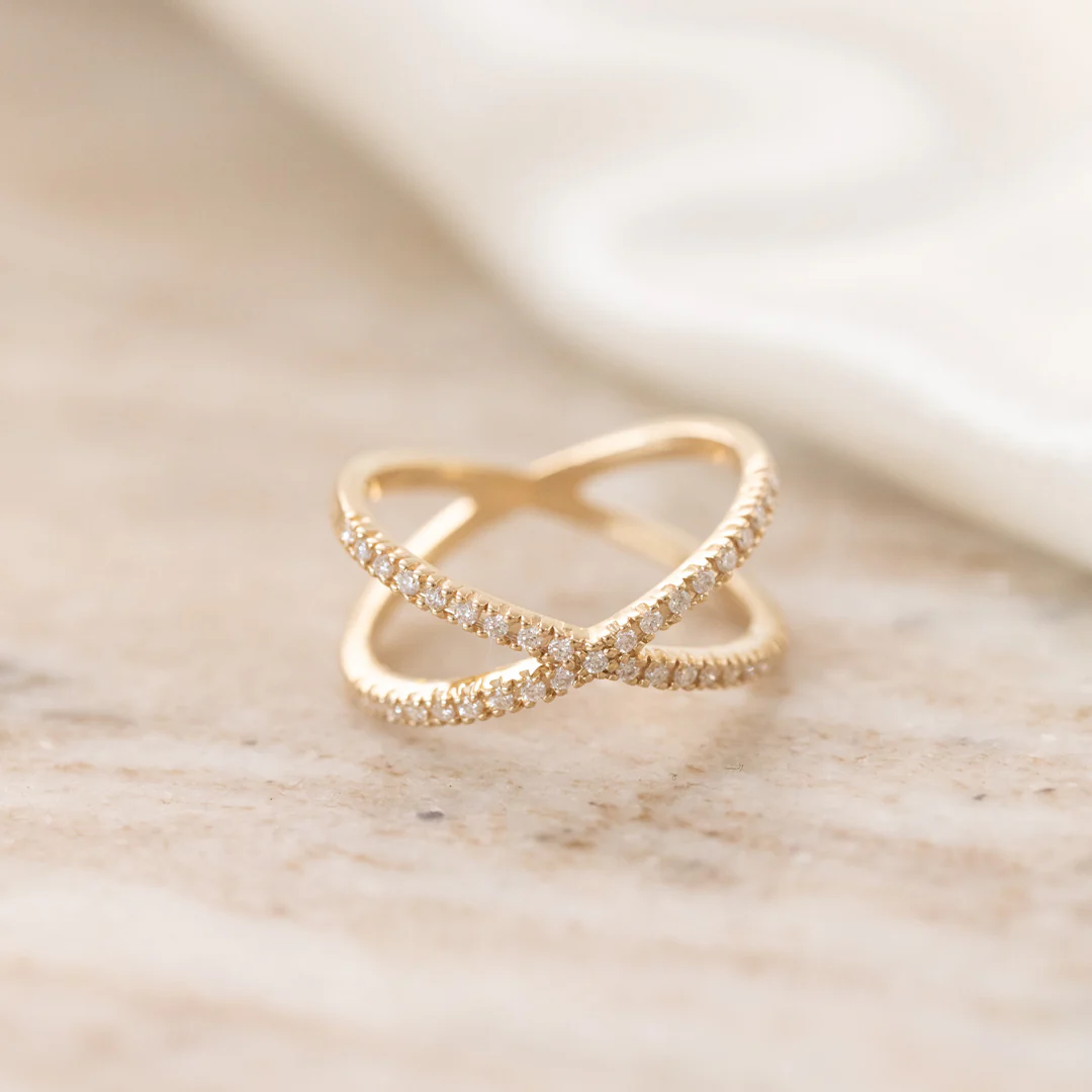 Aveny LUXURY - Crossing Ring, 0,23 ct. w/si - 14 kt. guld - Image 3