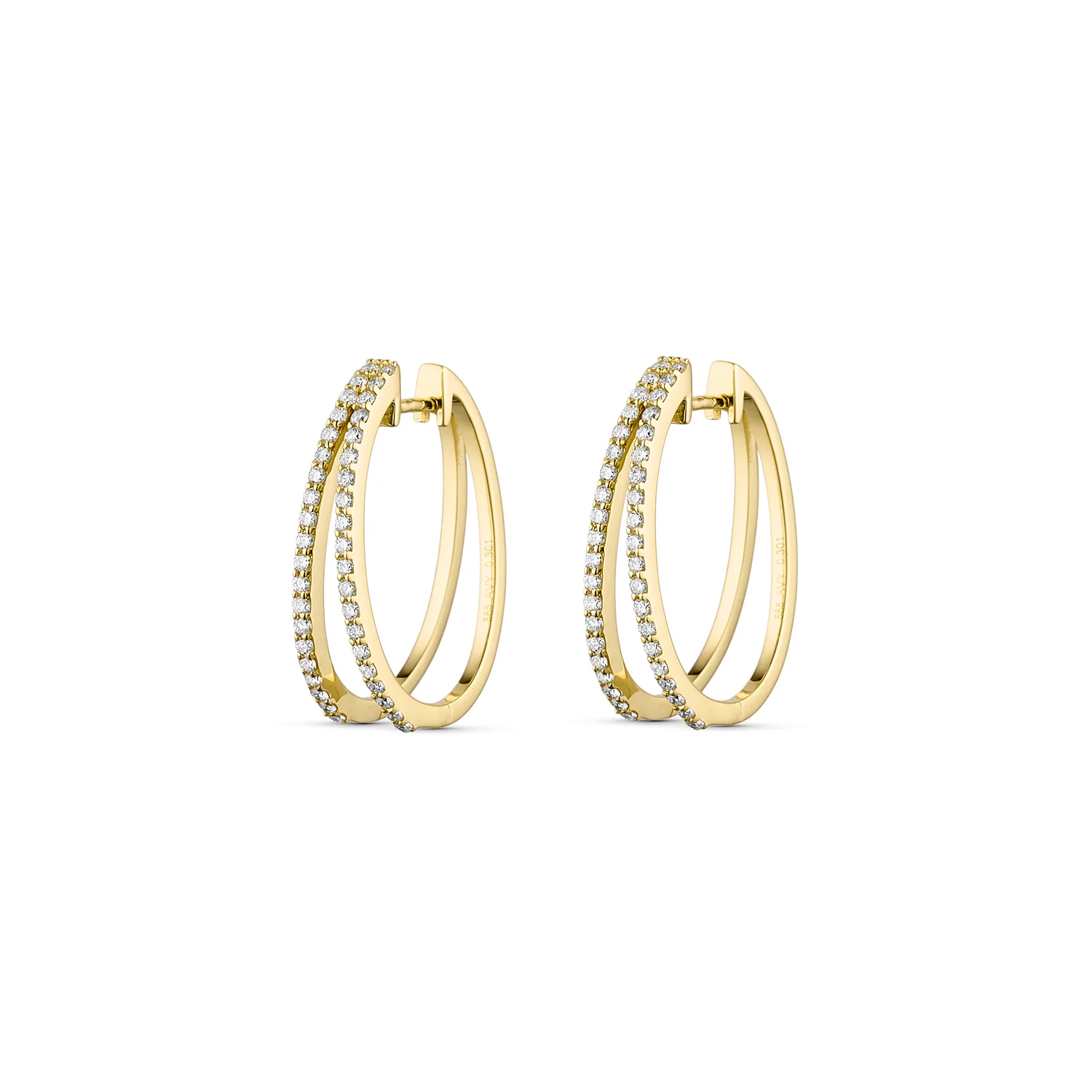 Aveny LUXURY - Dobbelt creoler, 0,60 ct. w/si - 14 kt. guld