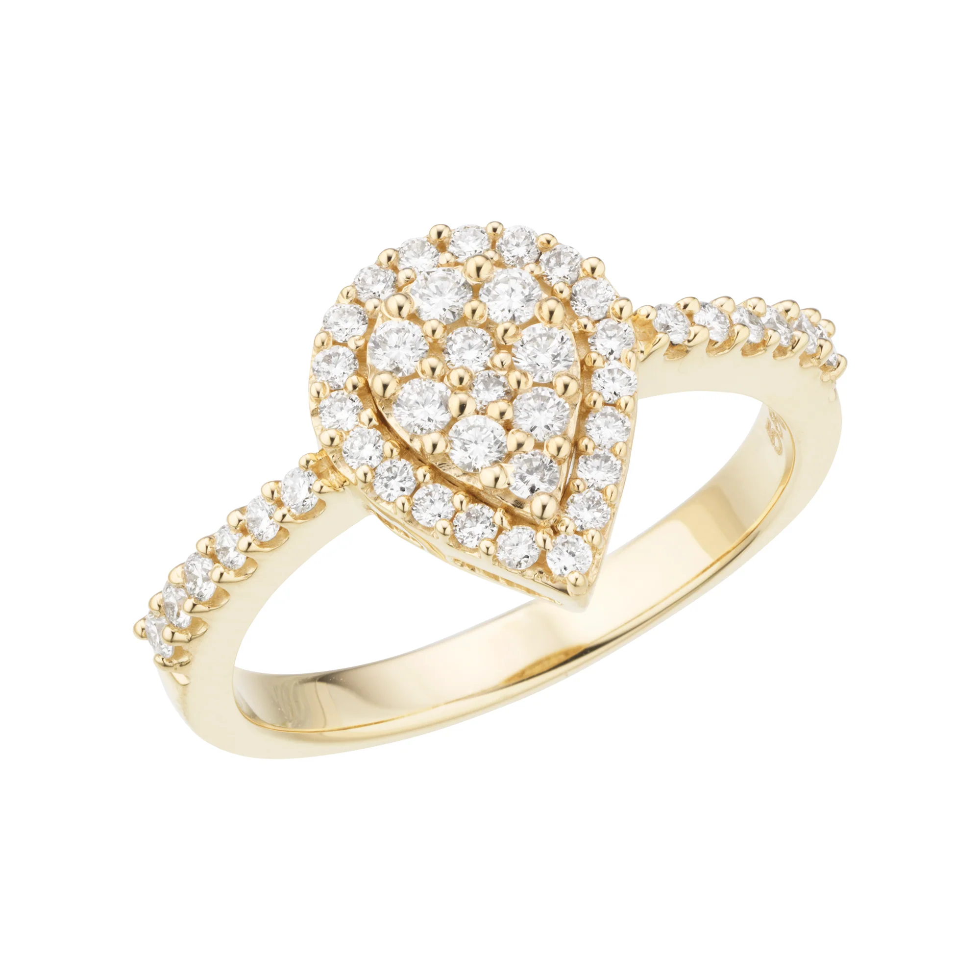 Aveny LUXURY - Dråbe ring, 0,45 ct. w/si - 14 kt. guld