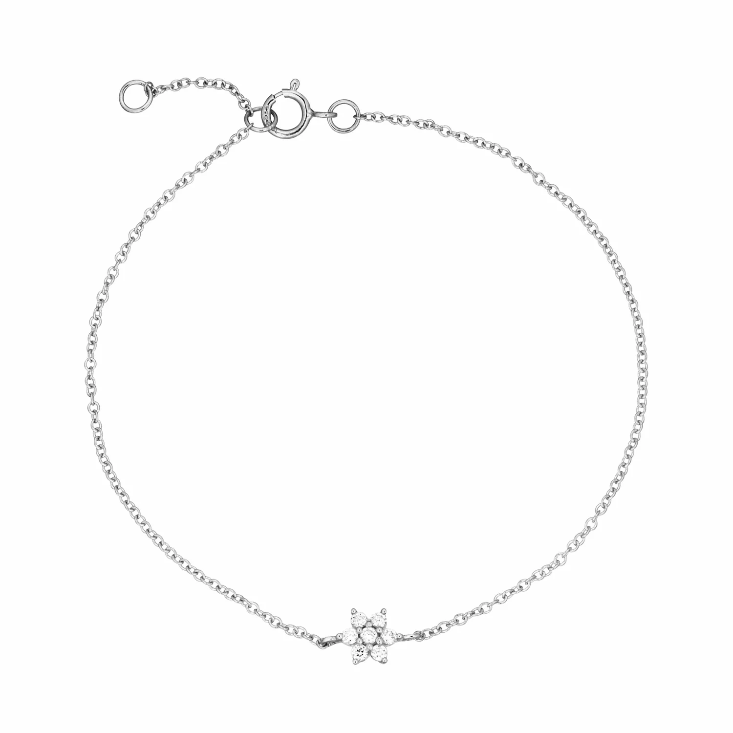 Aveny LUXURY - Fleur armbånd, 0,12 ct. w/si - 14 kt. hvidguld