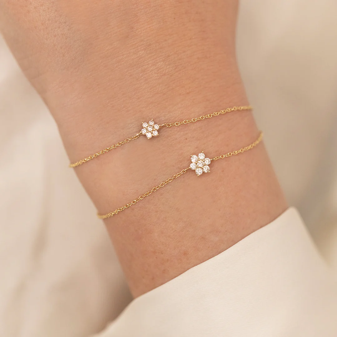 Aveny LUXURY - Fleur armbånd, 0,24 ct. w/si - 14 kt. guld - Image 2