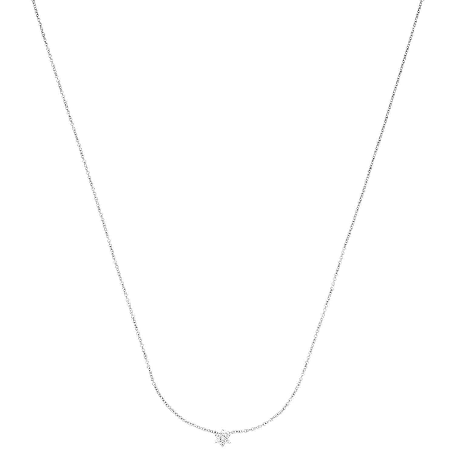 Aveny LUXURY - Fleur halskæde, 0,12 w/si - 14 kt. hvidguld