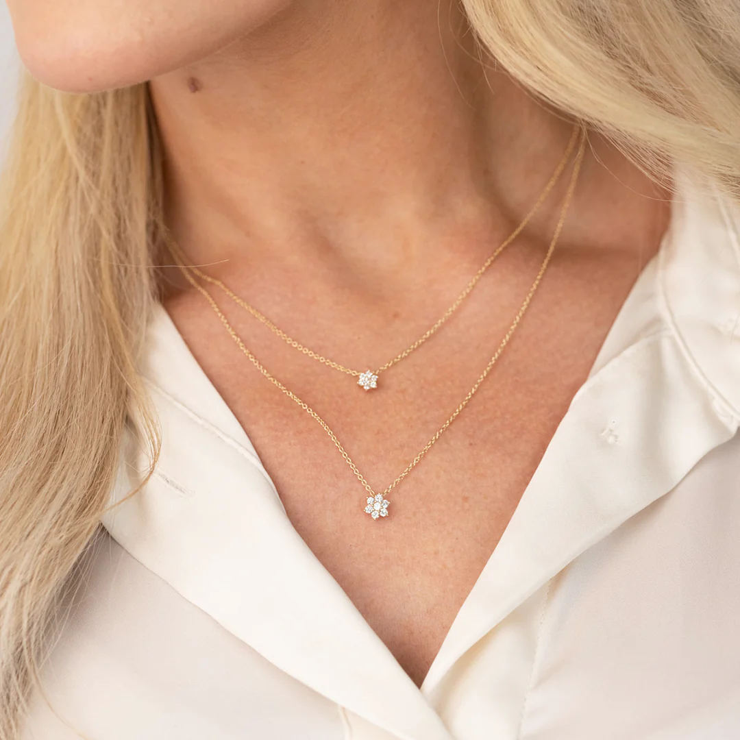 Aveny LUXURY - Fleur Halskæde, 0,24 ct. w/si - 14 kt. guld - Image 3