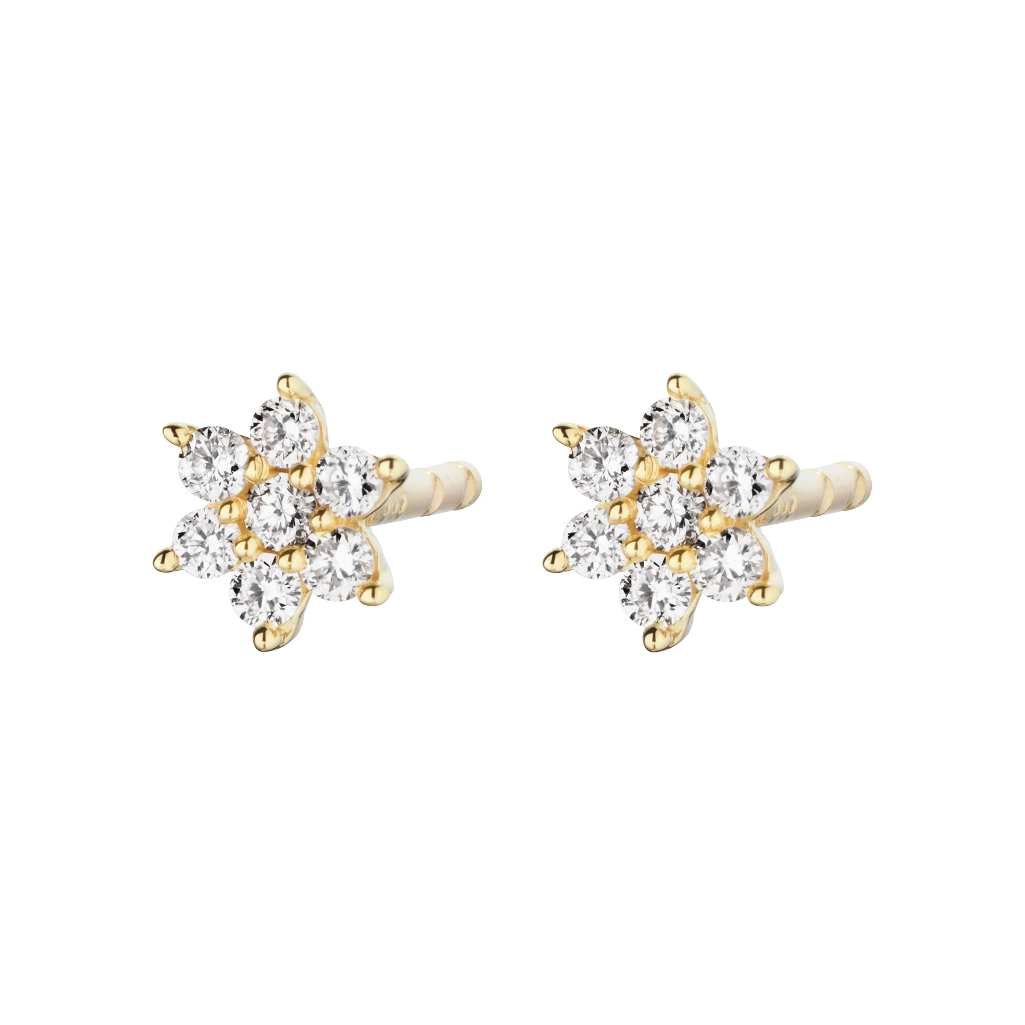 Aveny LUXURY - Fleur ørestikker, 0,14 ct. w/si - 14 kt. guld
