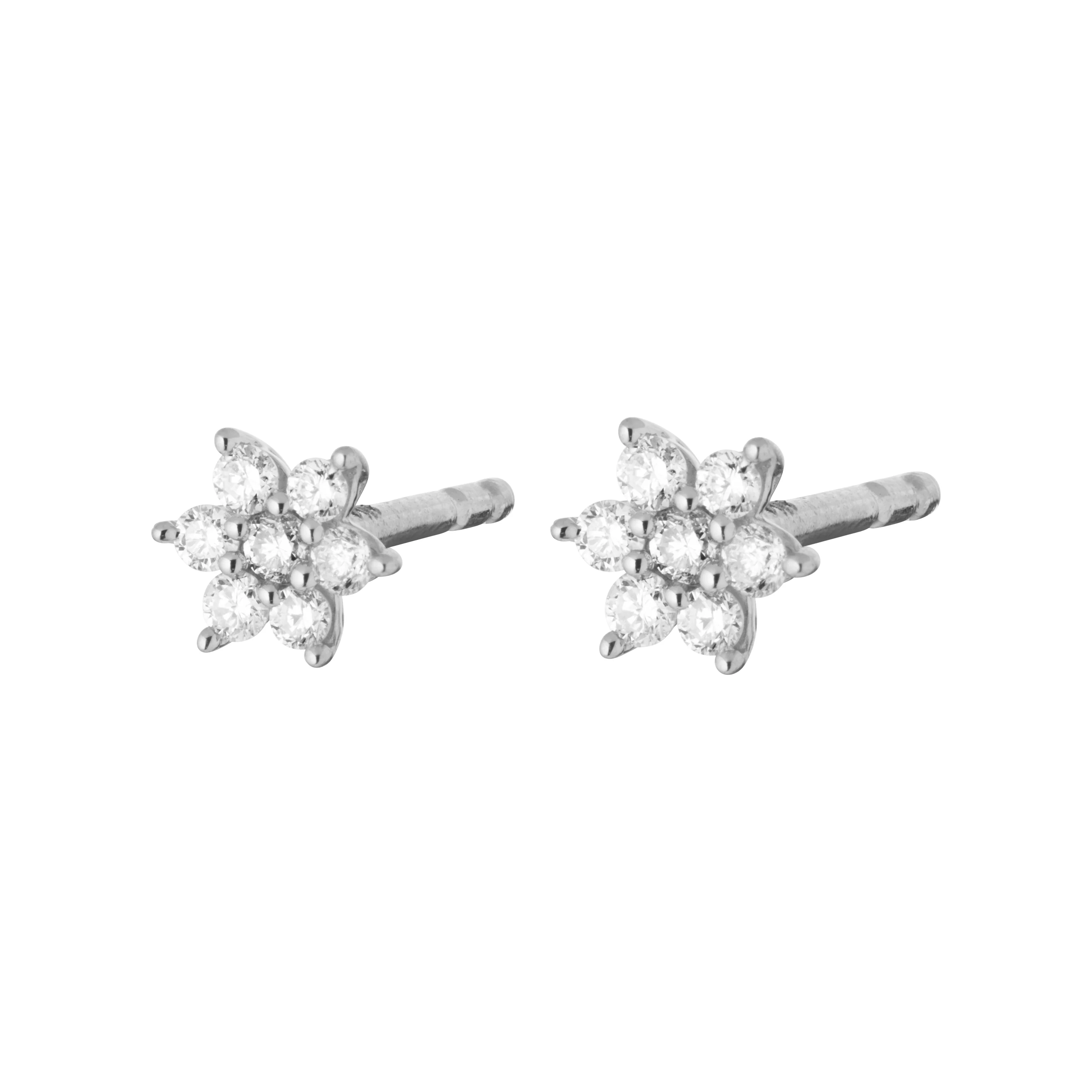 Aveny LUXURY - Fleur ørestikker, 0,14 ct. w/si - 14 kt. hvidguld
