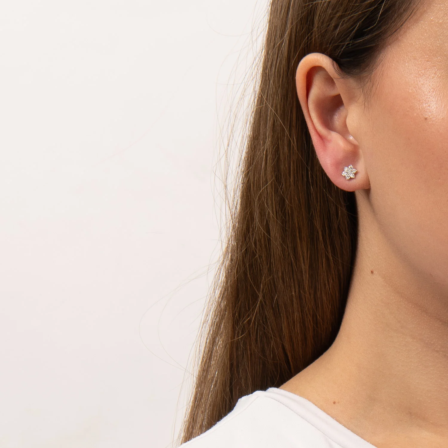 Aveny LUXURY - Fleur ørestikker, 0,48 ct. w/si - 14 kt. hvidguld - Image 2