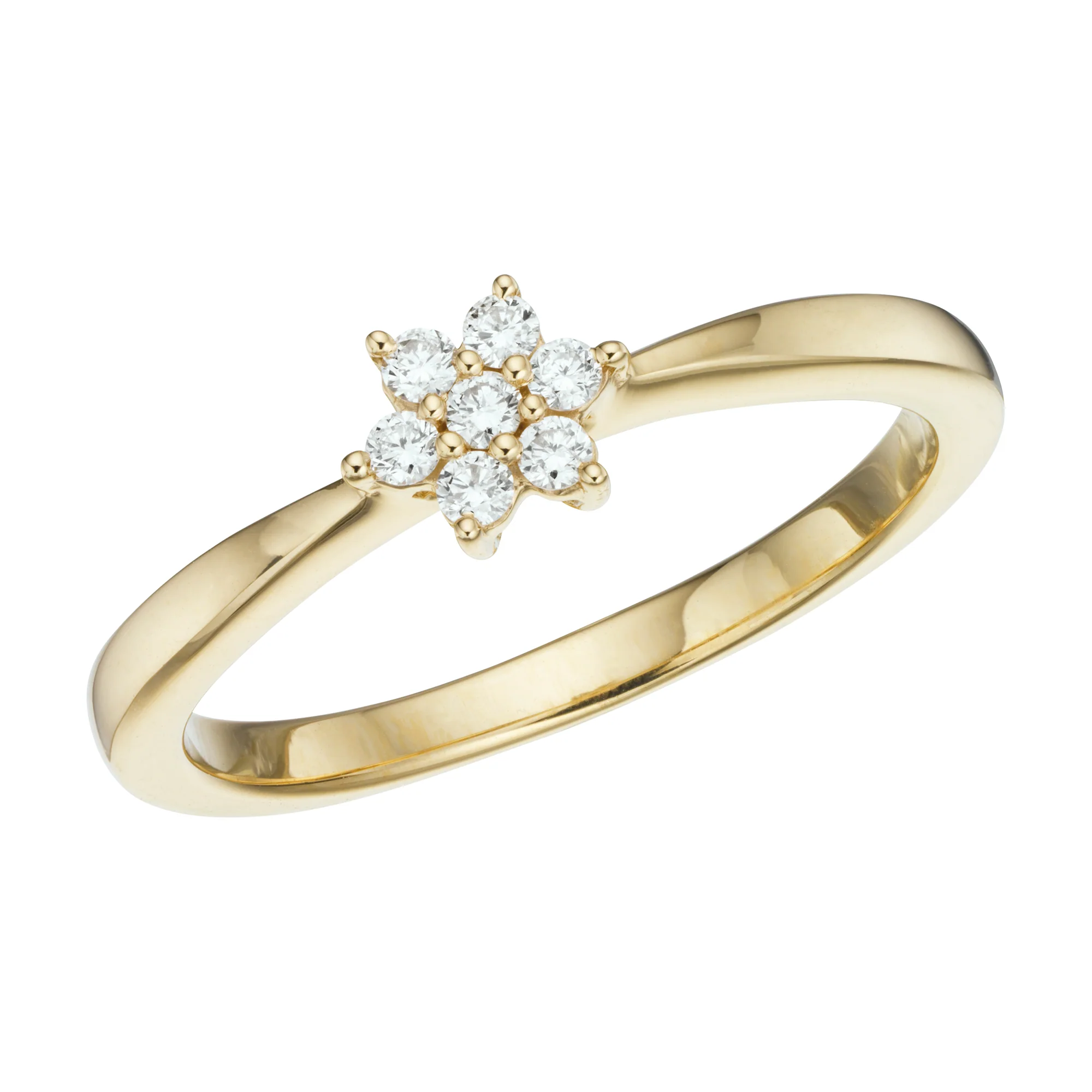 Aveny LUXURY - Fleur Ring, 0,12 ct. w/si - 14 kt. guld