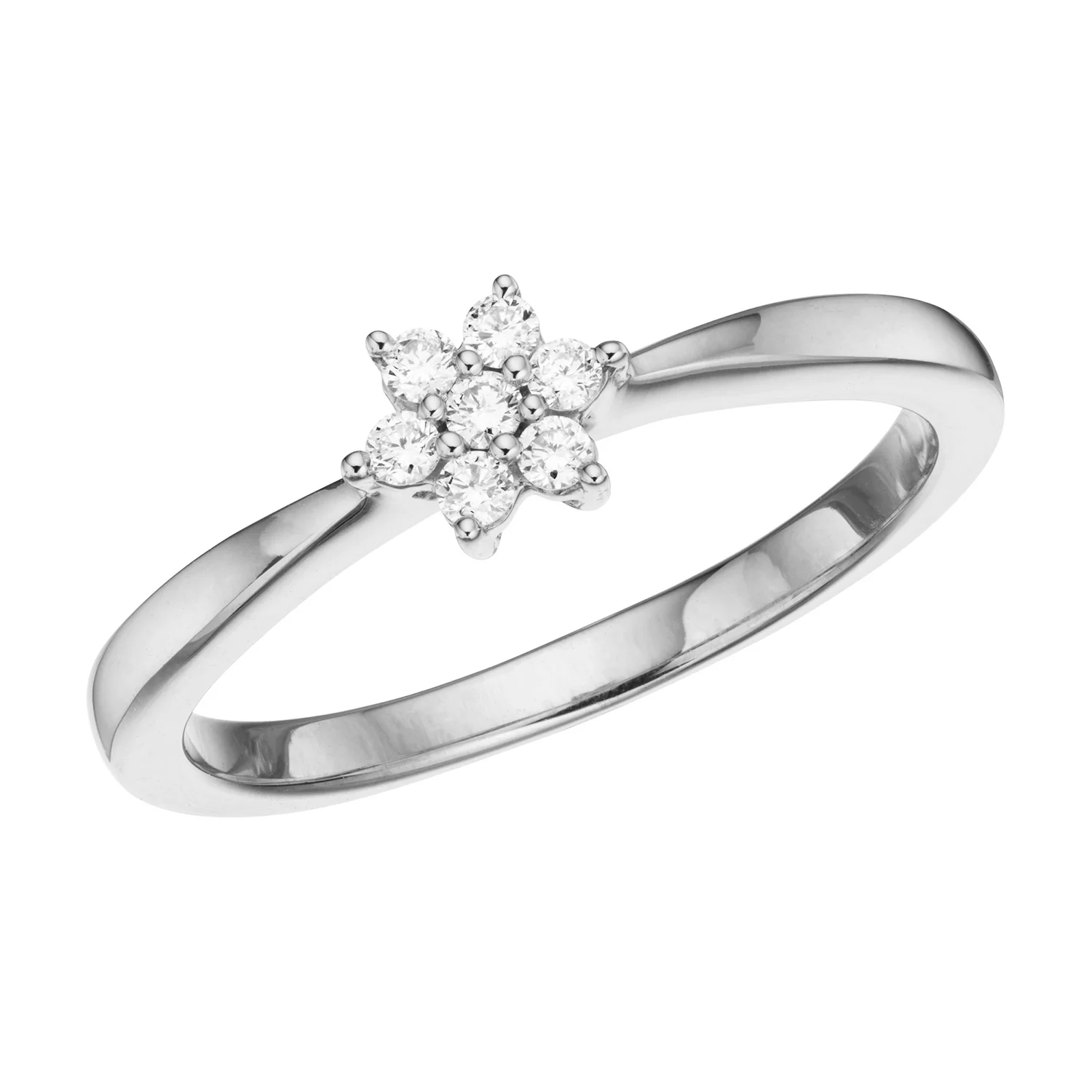 Aveny LUXURY - Fleur ring, 0,12 ct. w/si - 14 kt. hvidguld