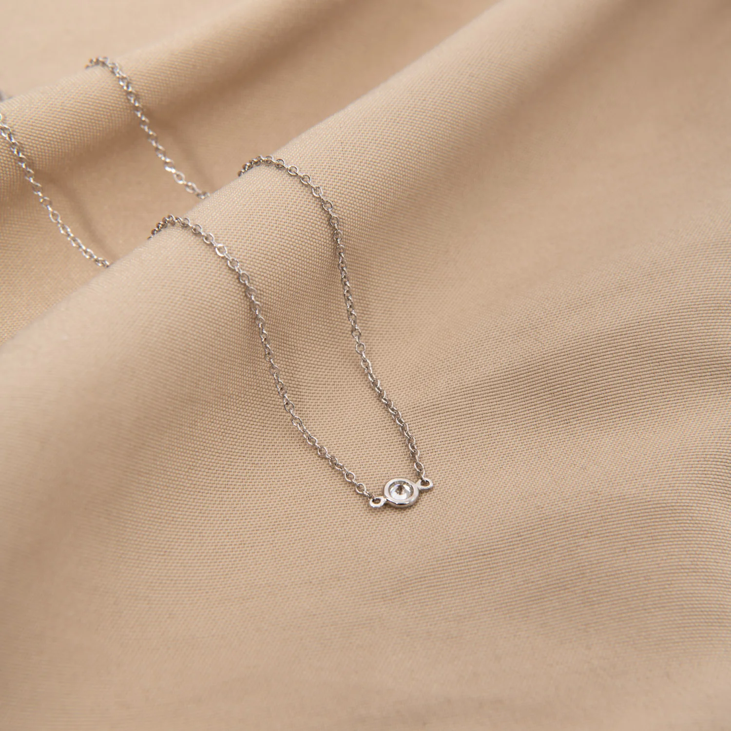 Aveny LUXURY - Halskæde, 0,10 ct. w/si - 14 kt. hvidguld - Image 3