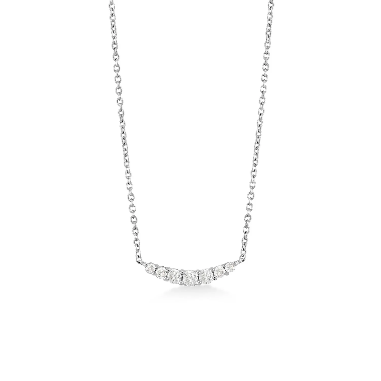 Aveny LUXURY - Halskæde m. brillianter, 43-45 cm/0,15 ct. w/si - 14 kt. hvidguld