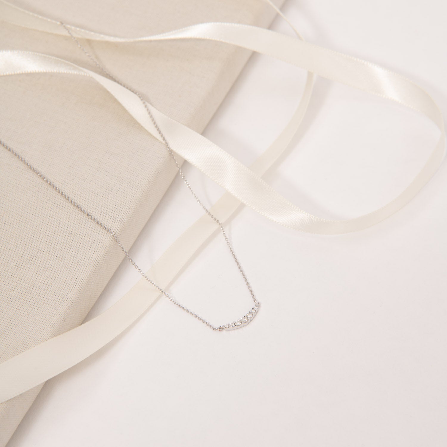 Aveny LUXURY - Halskæde m. brillianter, 43-45 cm/0,15 ct. w/si - 14 kt. hvidguld - Image 3