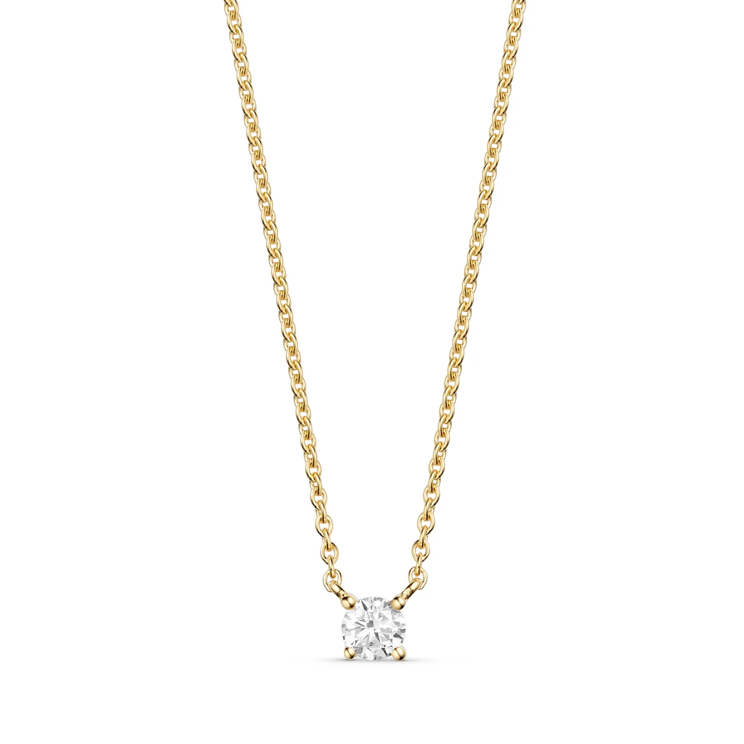 Aveny LUXURY - Halskæde m. diamant, 42+3/0,20 ct. w/si - 14 kt. guld