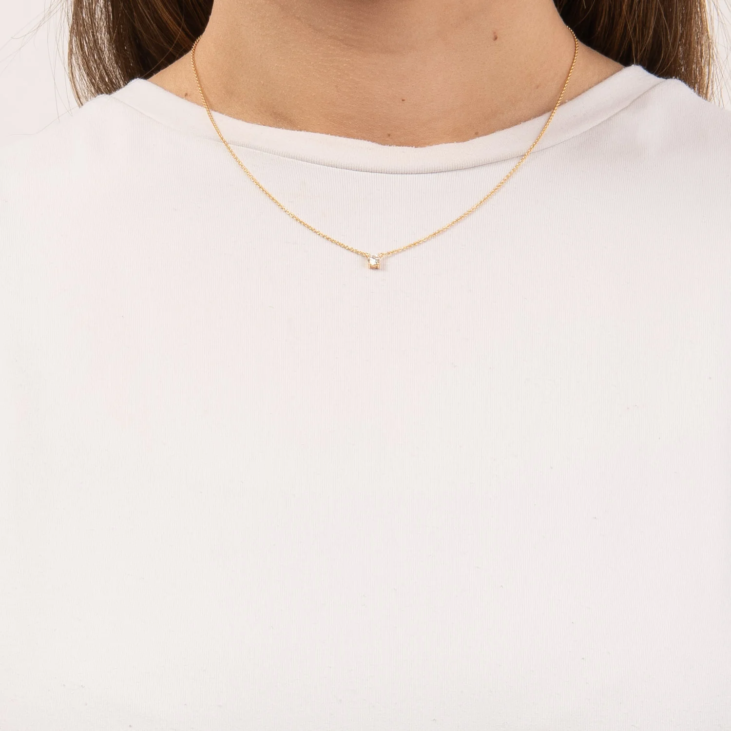 Aveny LUXURY - Halskæde m. diamant, 42+3/0,20 ct. w/si - 14 kt. guld - Image 2