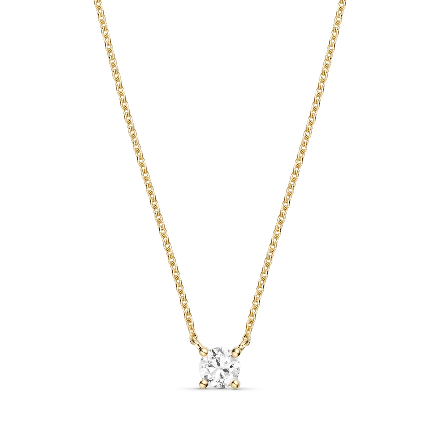 Aveny LUXURY - Halskæde m. diamant, 42+3 cm/ 0,40 ct. w/si - 14 kt. guld