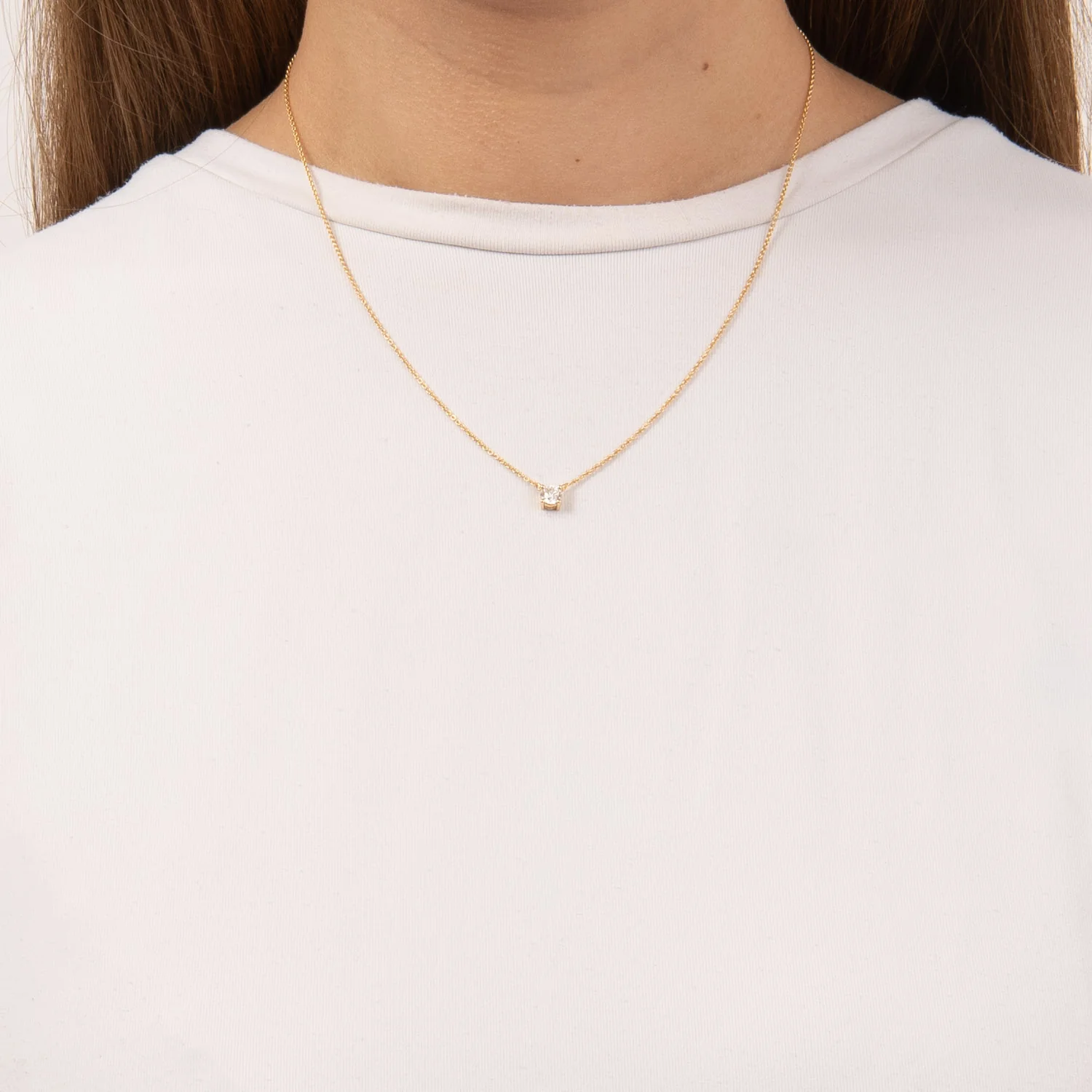 Aveny LUXURY - Halskæde m. diamant, 42+3 cm/ 0,40 ct. w/si - 14 kt. guld - Image 2