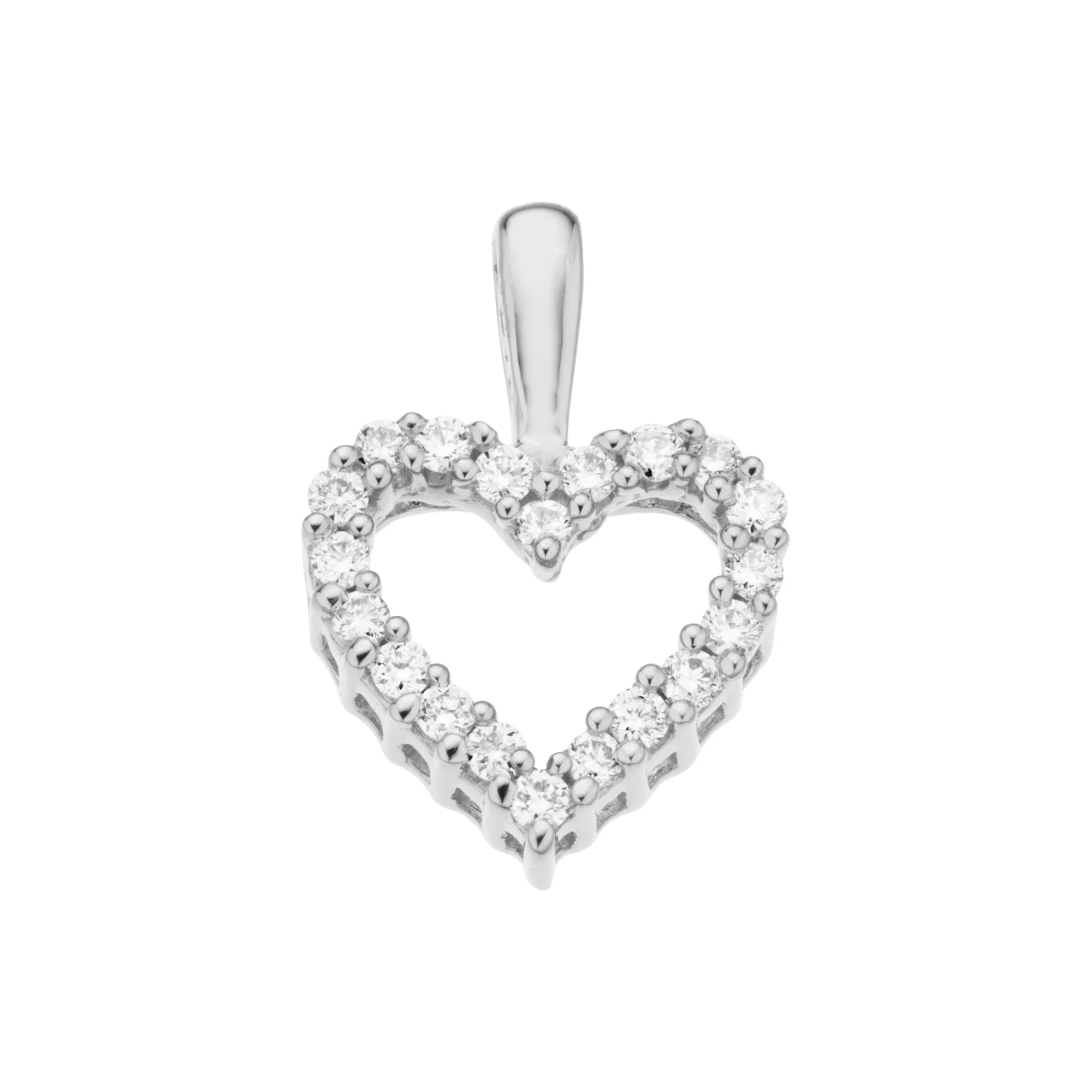 Aveny LUXURY - Hjerte vedhæng, 0,11 ct. w/si - 14 kt. hvidguld