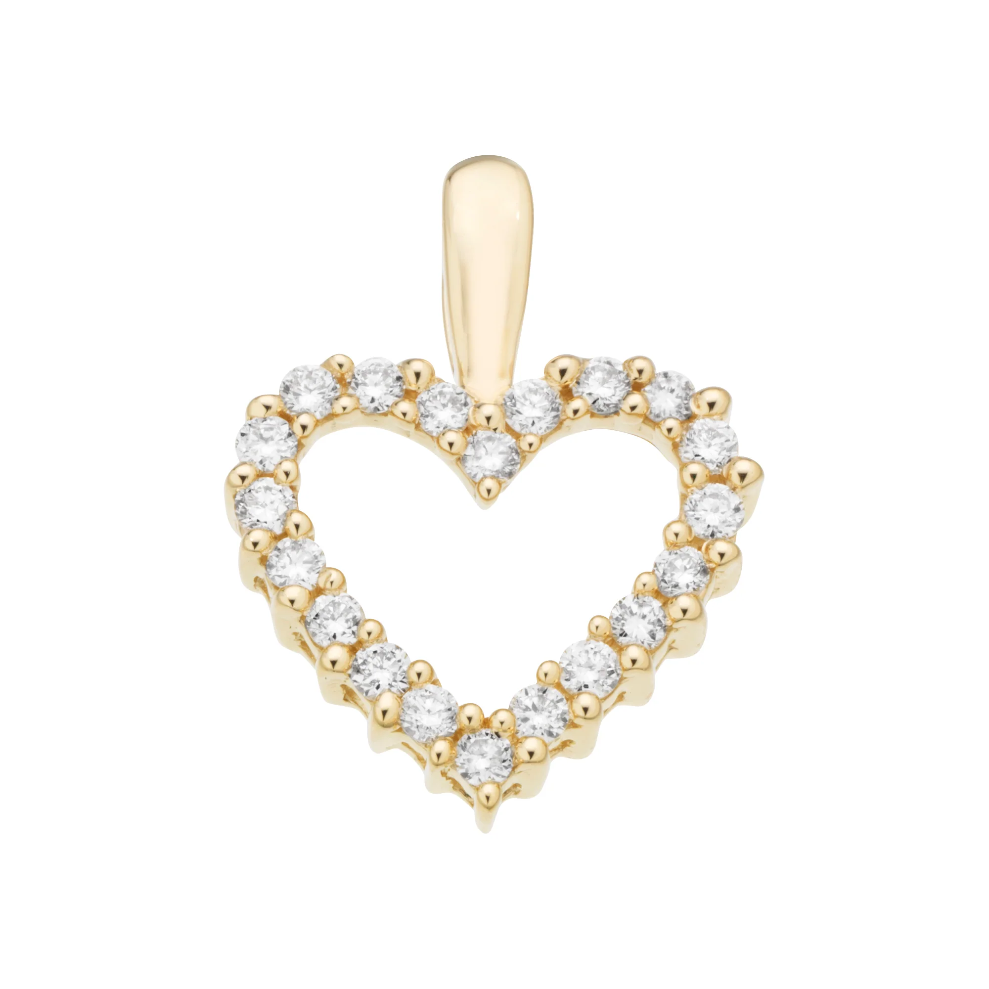 Aveny LUXURY - Hjerte vedhæng, 0,15 ct. w/si - 14 kt. guld