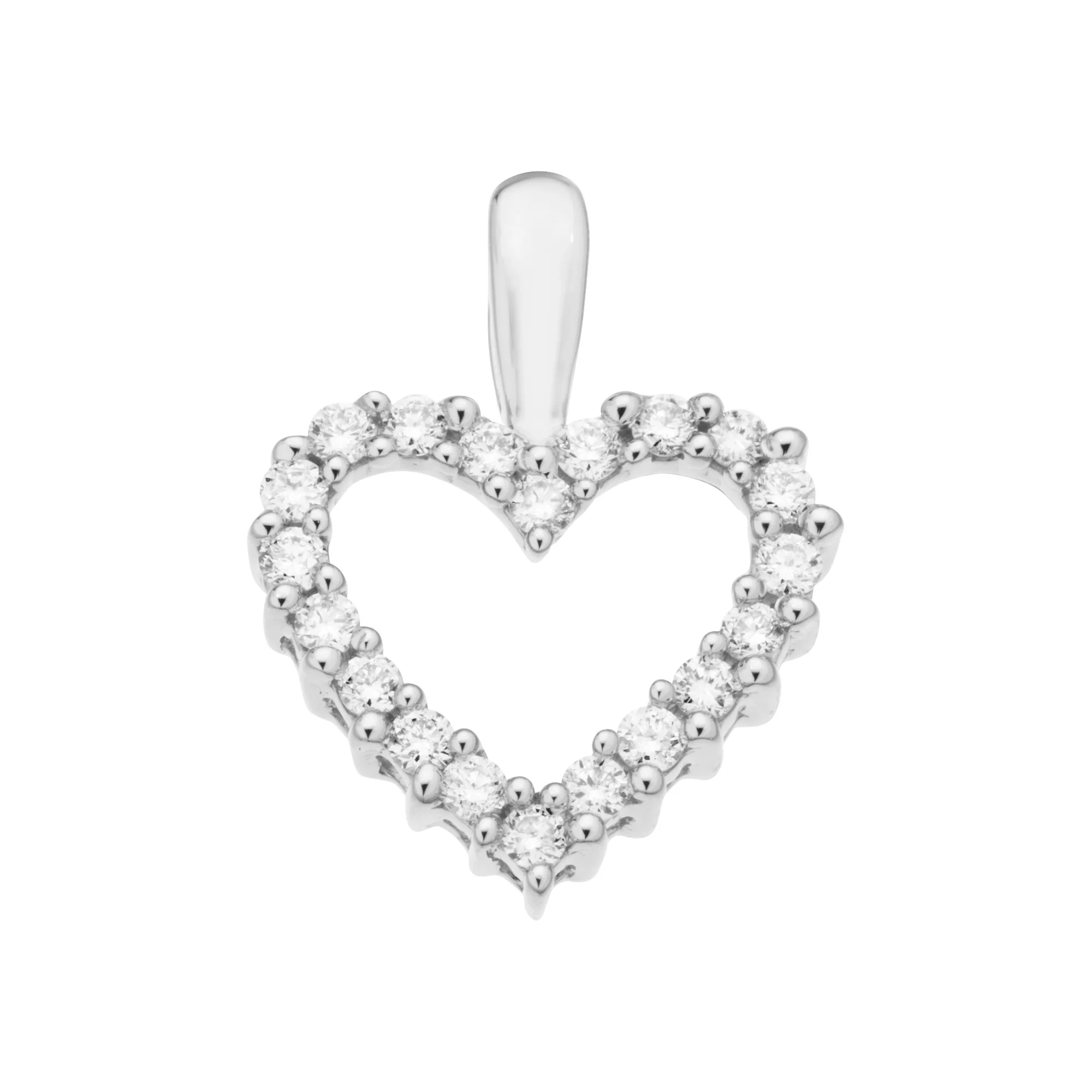 Aveny LUXURY - Hjerte vedhæng, 0,15 ct. w/si - 14 kt. hvidguld