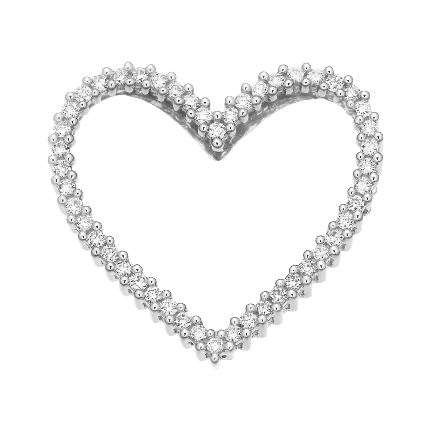 Aveny LUXURY - Hjerte vedhæng, 0,25 ct. w/si - 14 kt. hvidguld