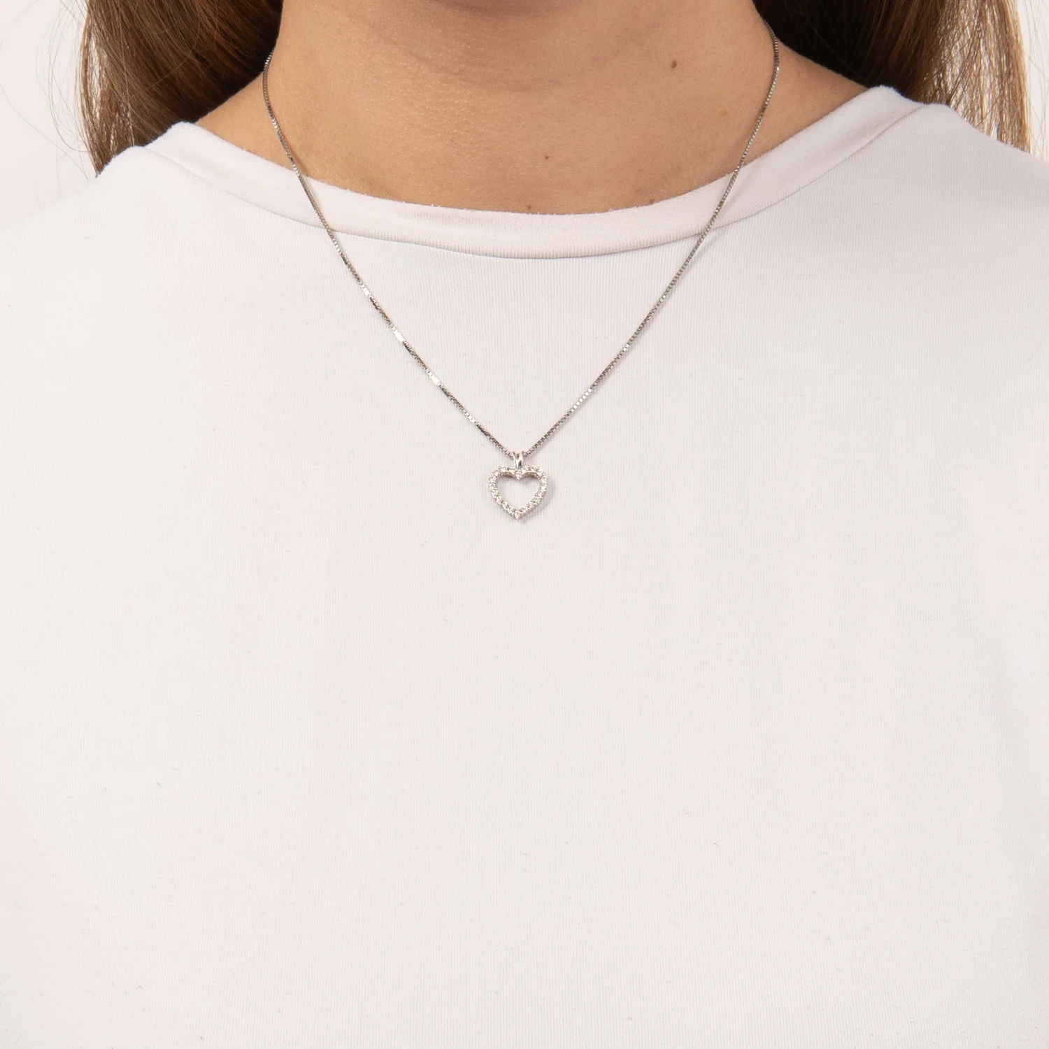 Aveny LUXURY - Hjerte vedhæng, 0,39 ct. w/si - 14 kt. hvidguld - Image 2