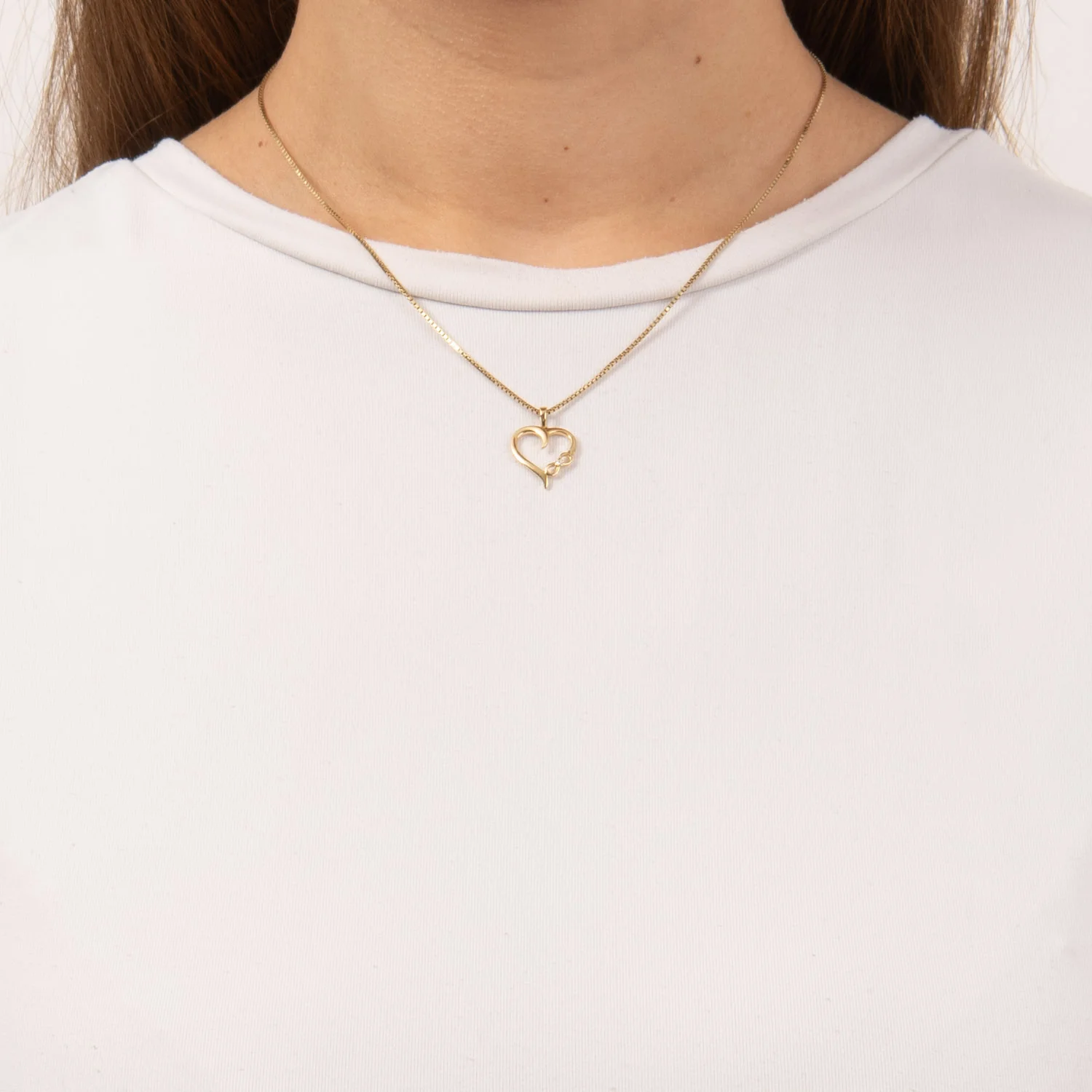 Aveny LUXURY - Hjertevedhæng m. 1 brilliant, 0,01 ct. w/si - 14 kt. guld - Image 2