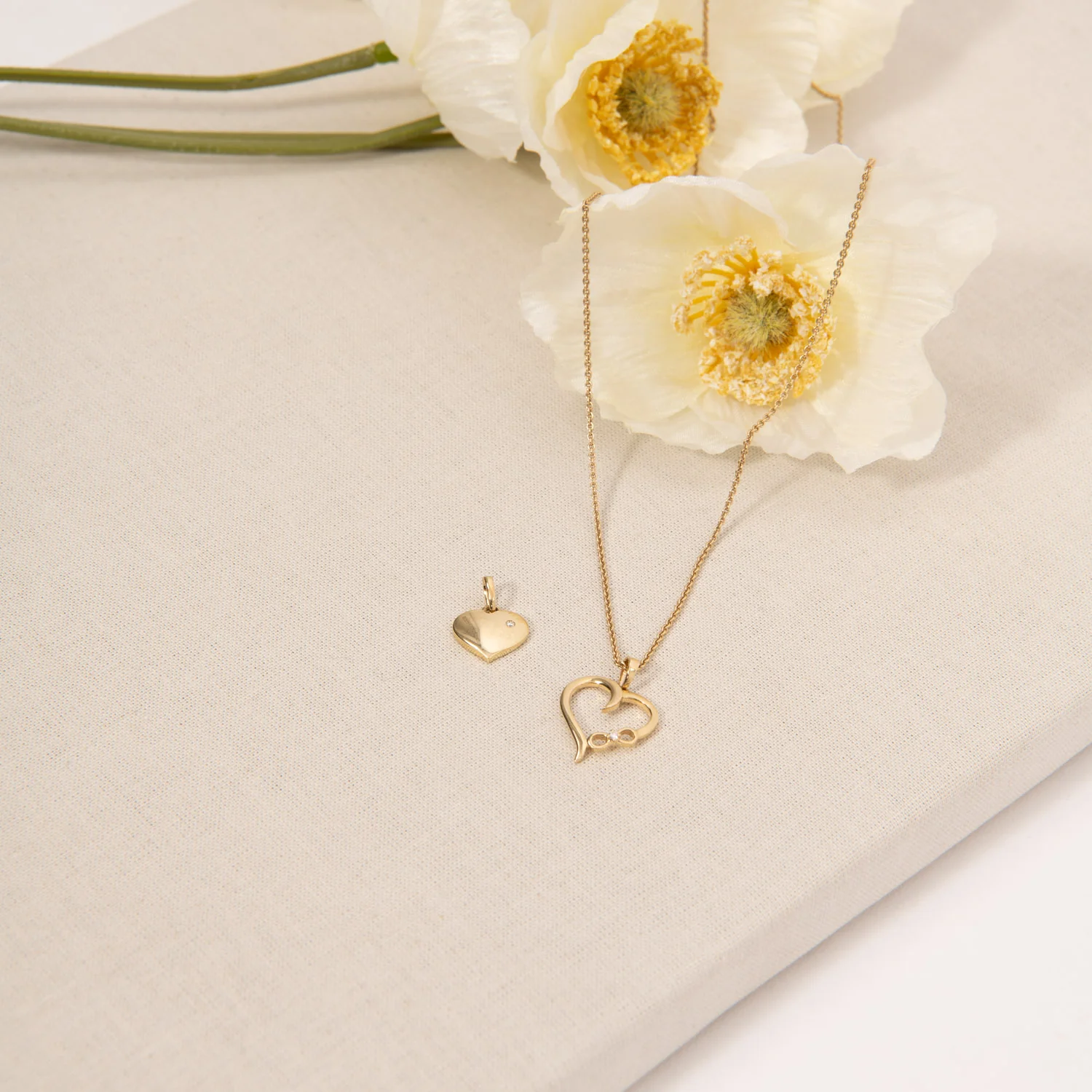 Aveny LUXURY - Hjertevedhæng m. 1 brilliant, 0,01 ct. w/si - 14 kt. guld - Image 3