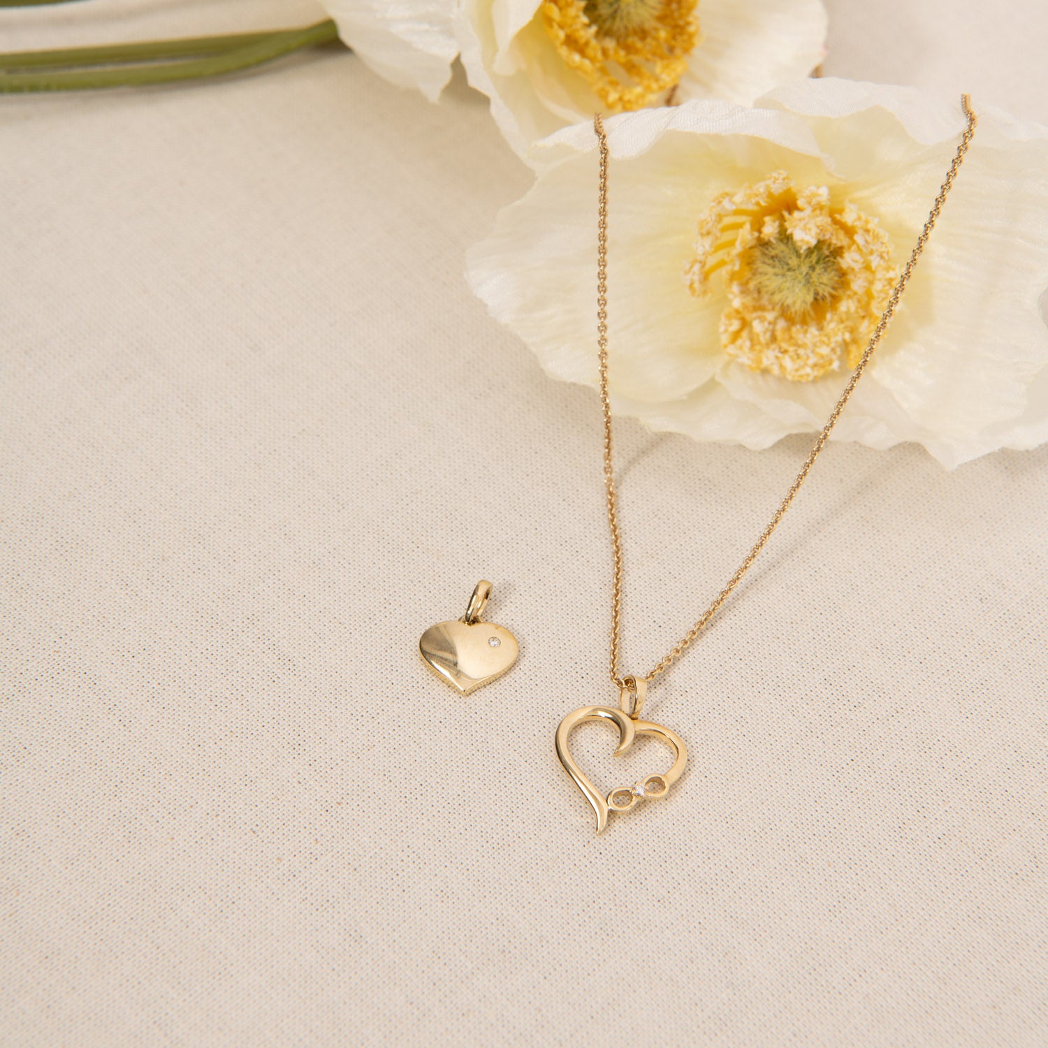 Aveny LUXURY - Hjertevedhæng m. 1 brilliant, 0,01 ct. w/si - 14 kt. guld - Image 4