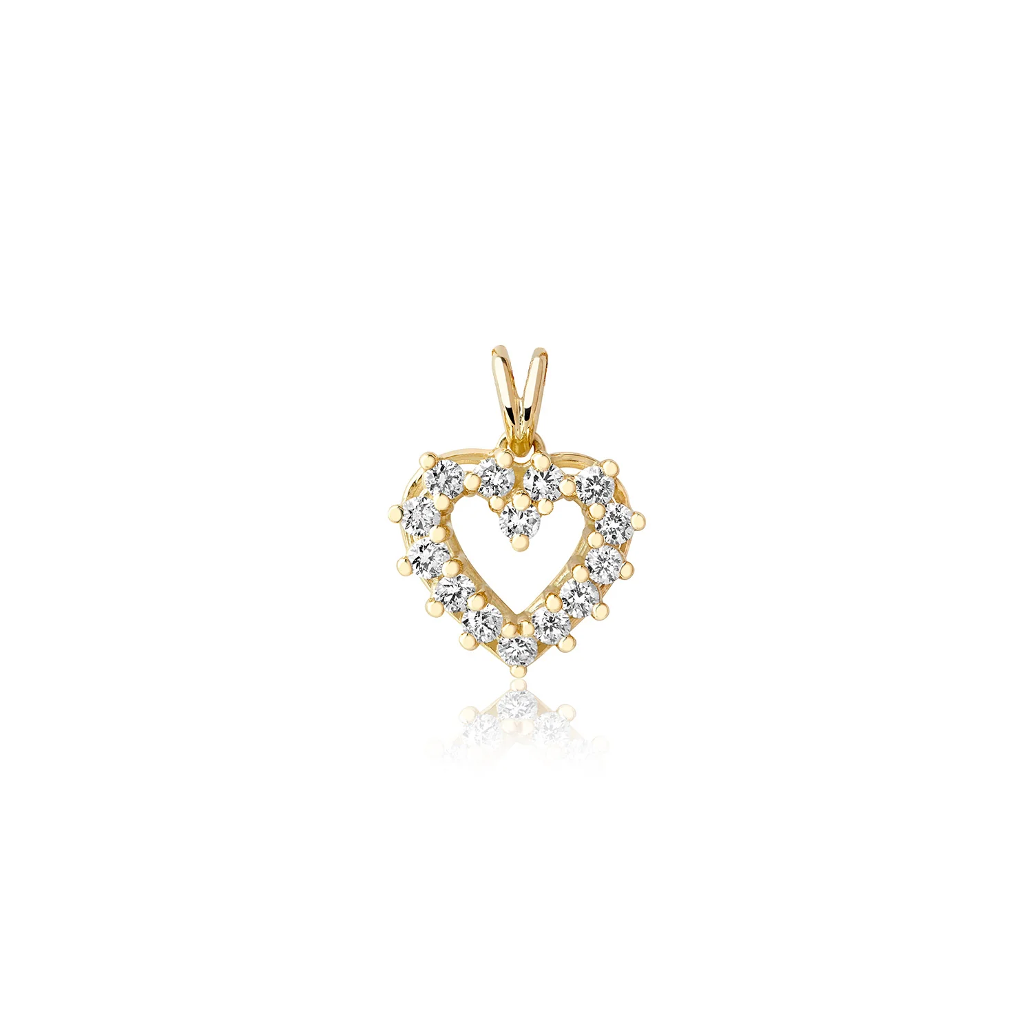 Aveny LUXURY - Hjertevedhæng m. brillianter - 14 kt. guld
